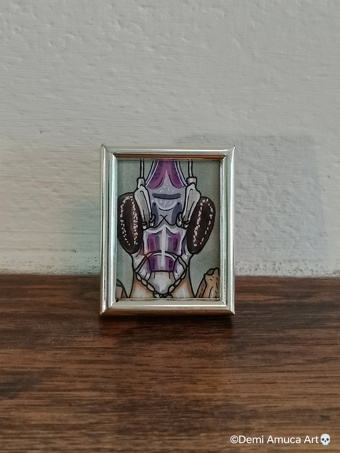 Framed Art Print Tiny Grasshopper