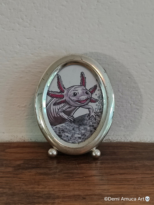 Framed Art Print Mini Axolotl