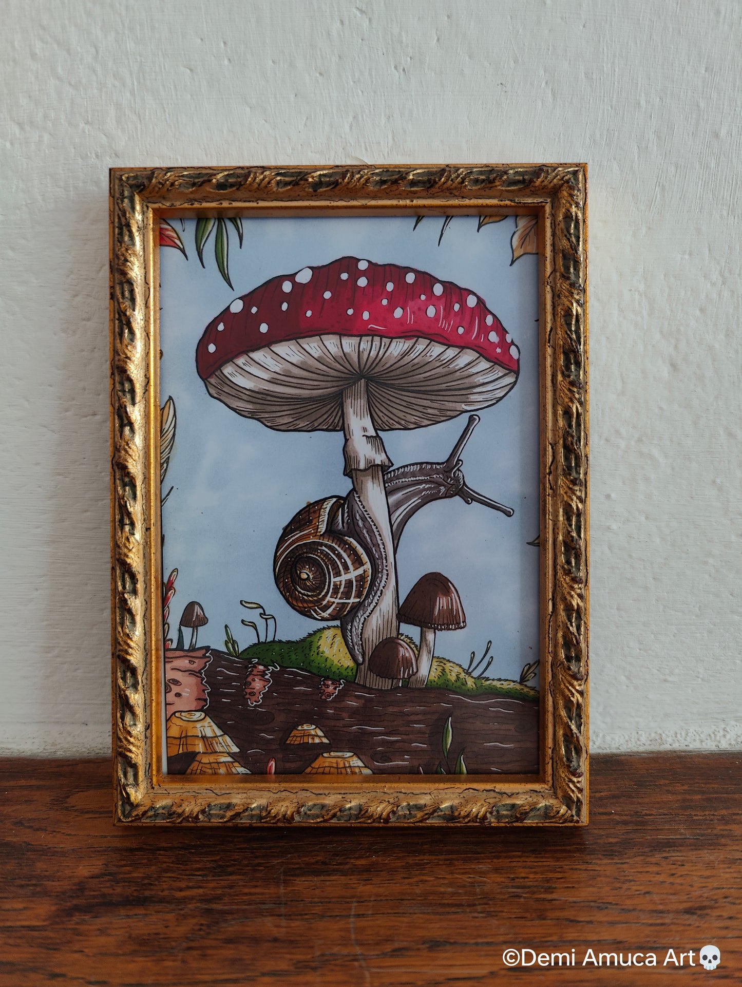 Framed Art Print Snail Shroom