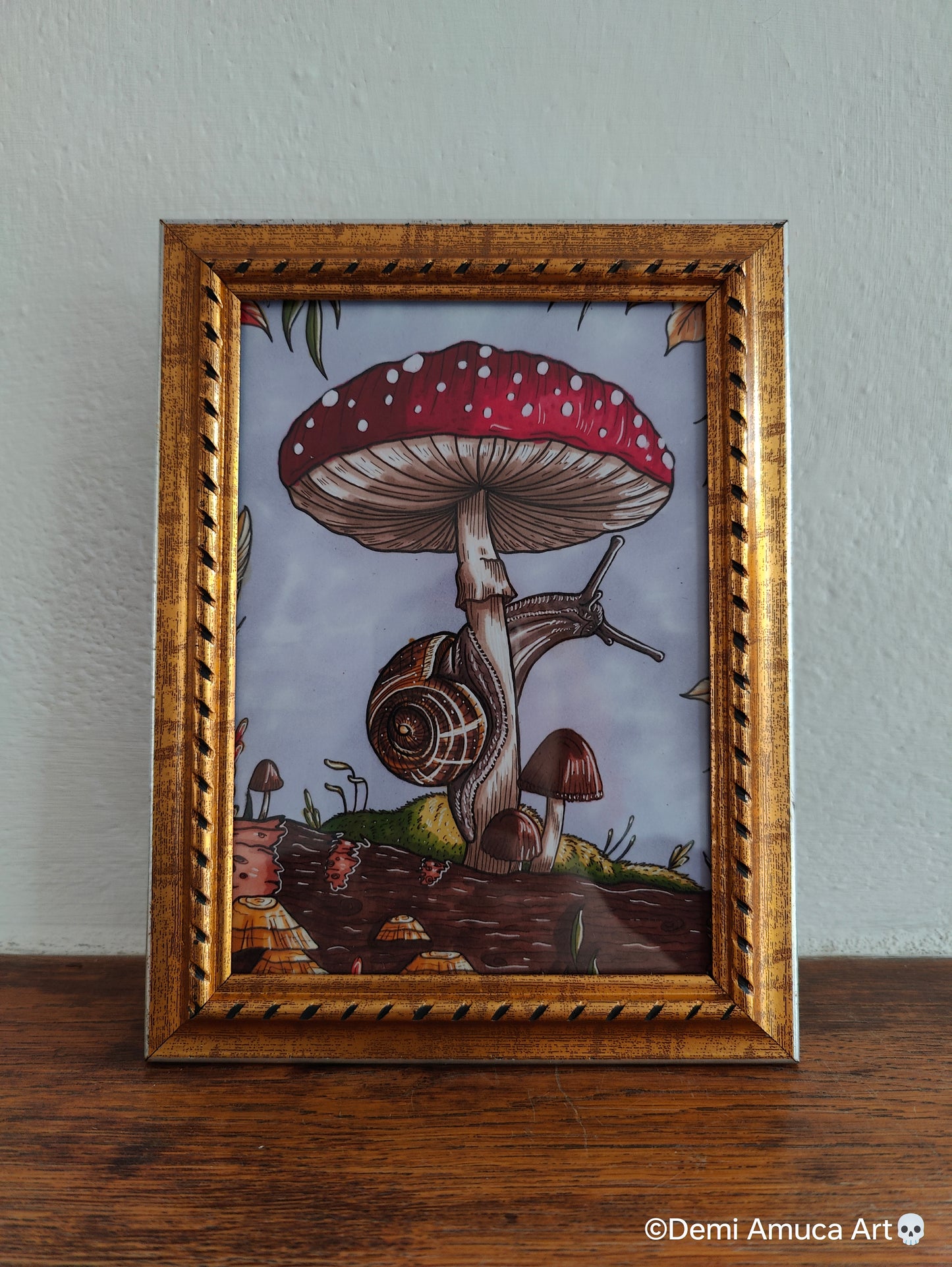 Framed Art Print Snail Shroom