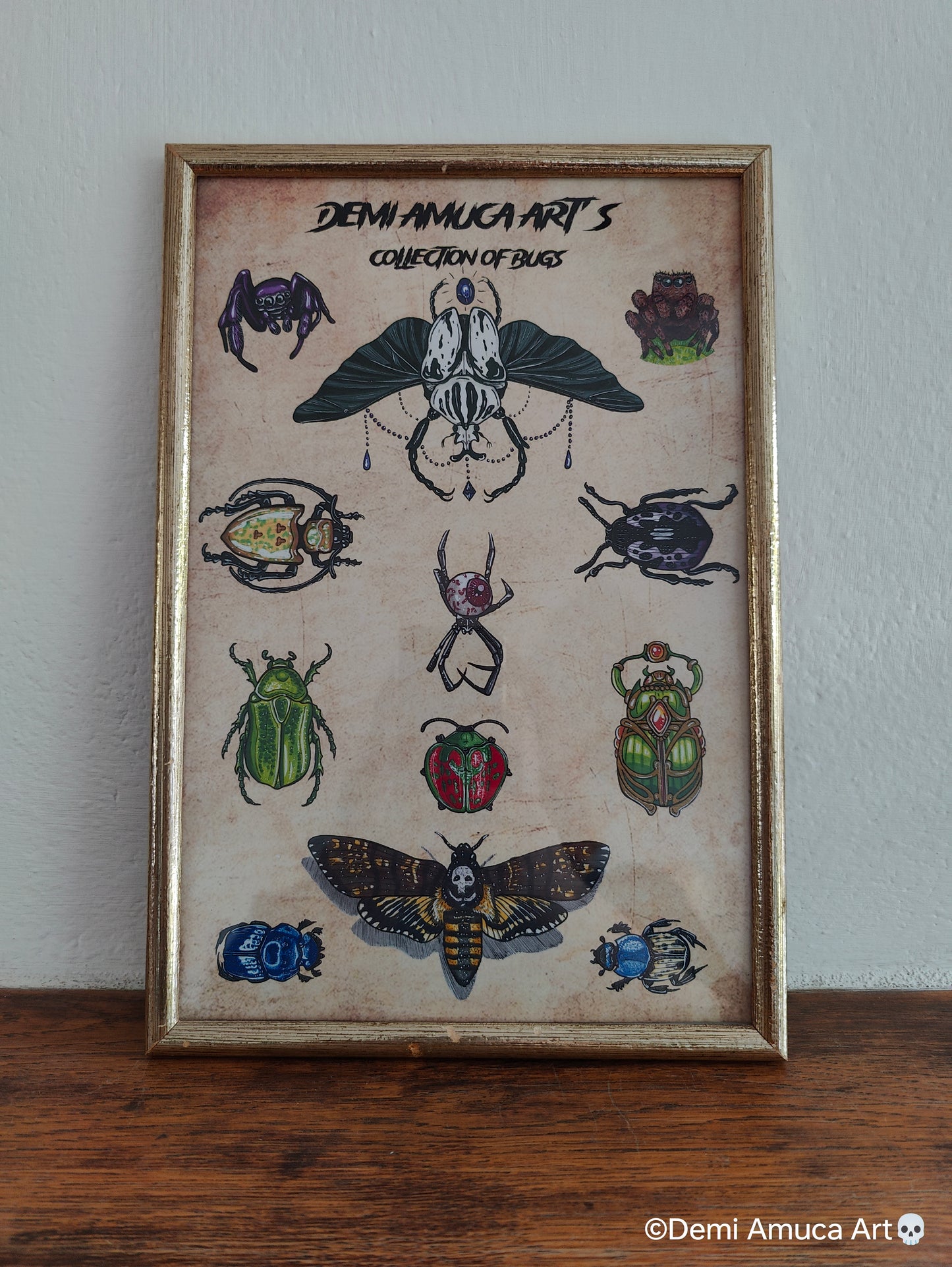 Framed Art Print Collection of Bugs (Pick up Preferred)