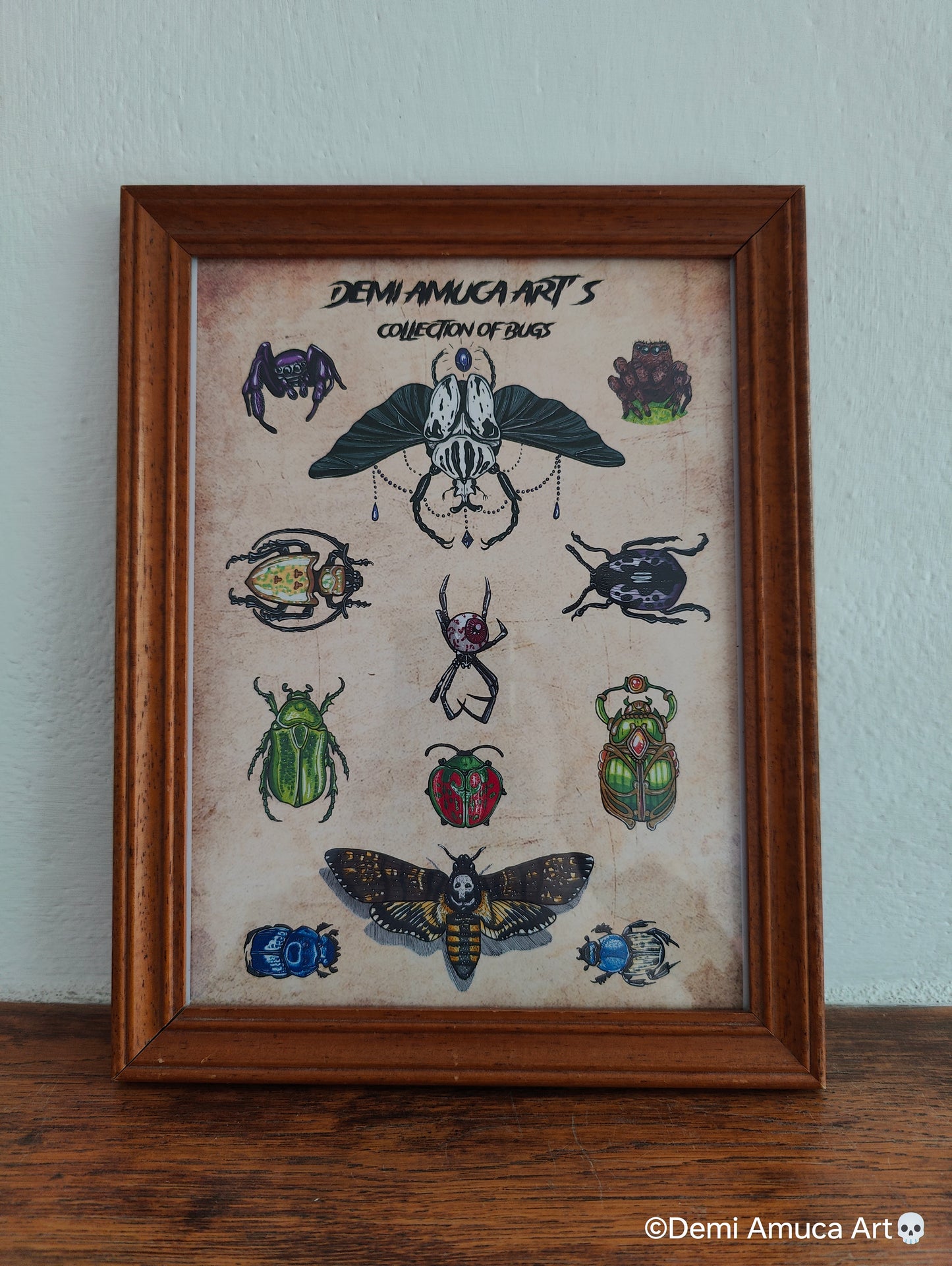 Framed Art Print Collection of Bugs (Pick up Preferred)