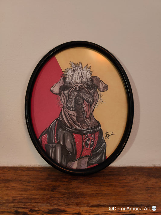 Framed Art Print Dogpool (No Shipping)