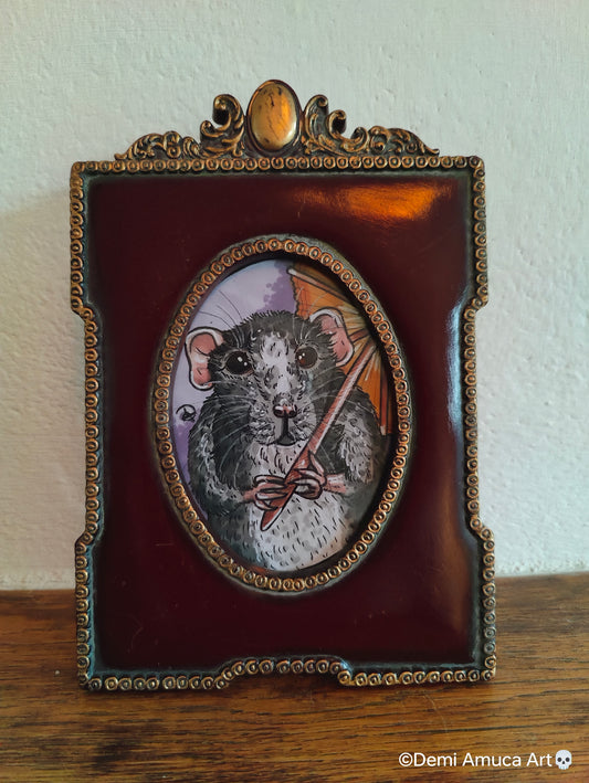 Framed Art Print Umbrella Rats