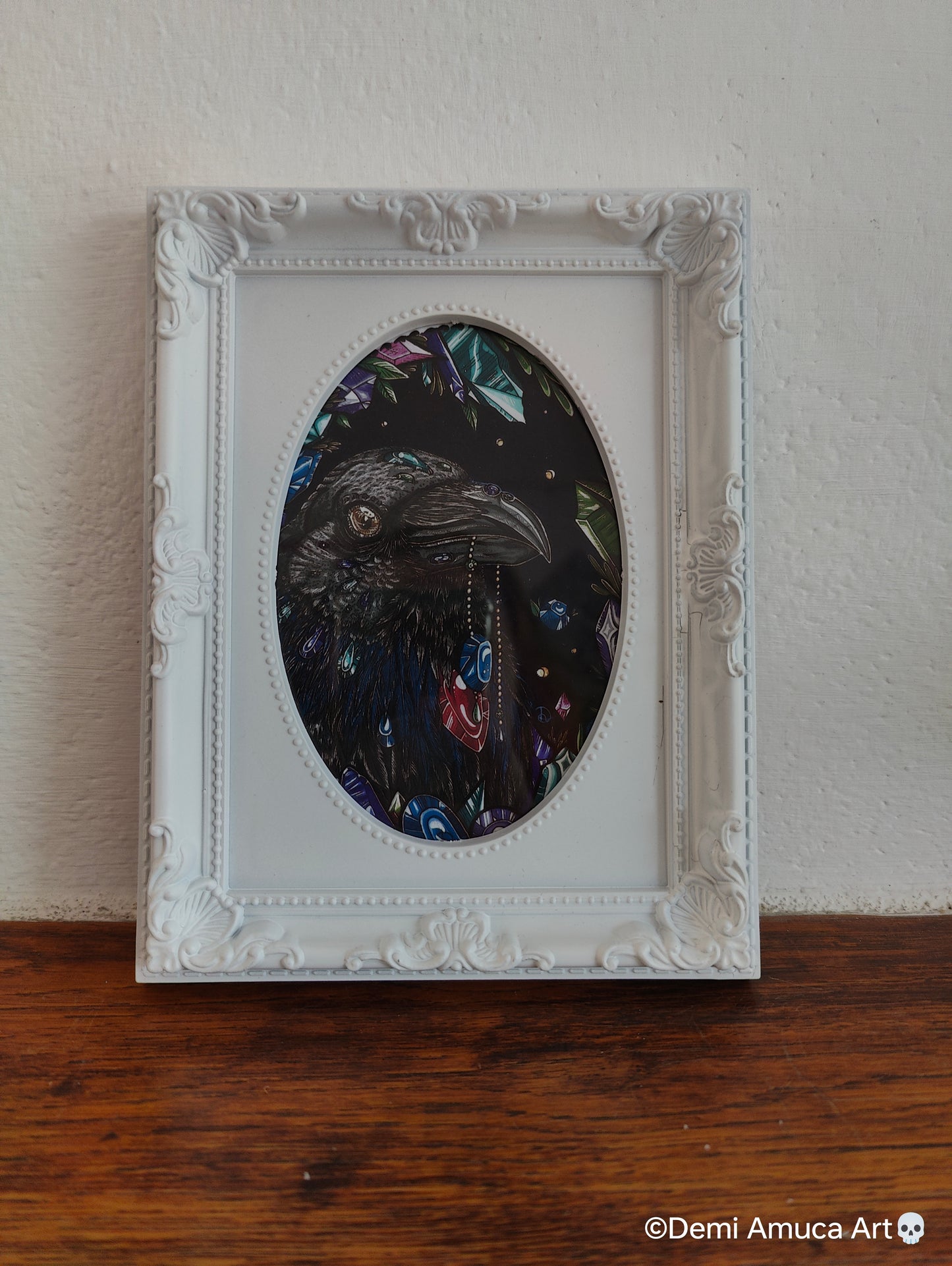 Framed Art Print Gem Raven