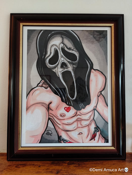 Framed Art Print Ghost Face (No Shipping