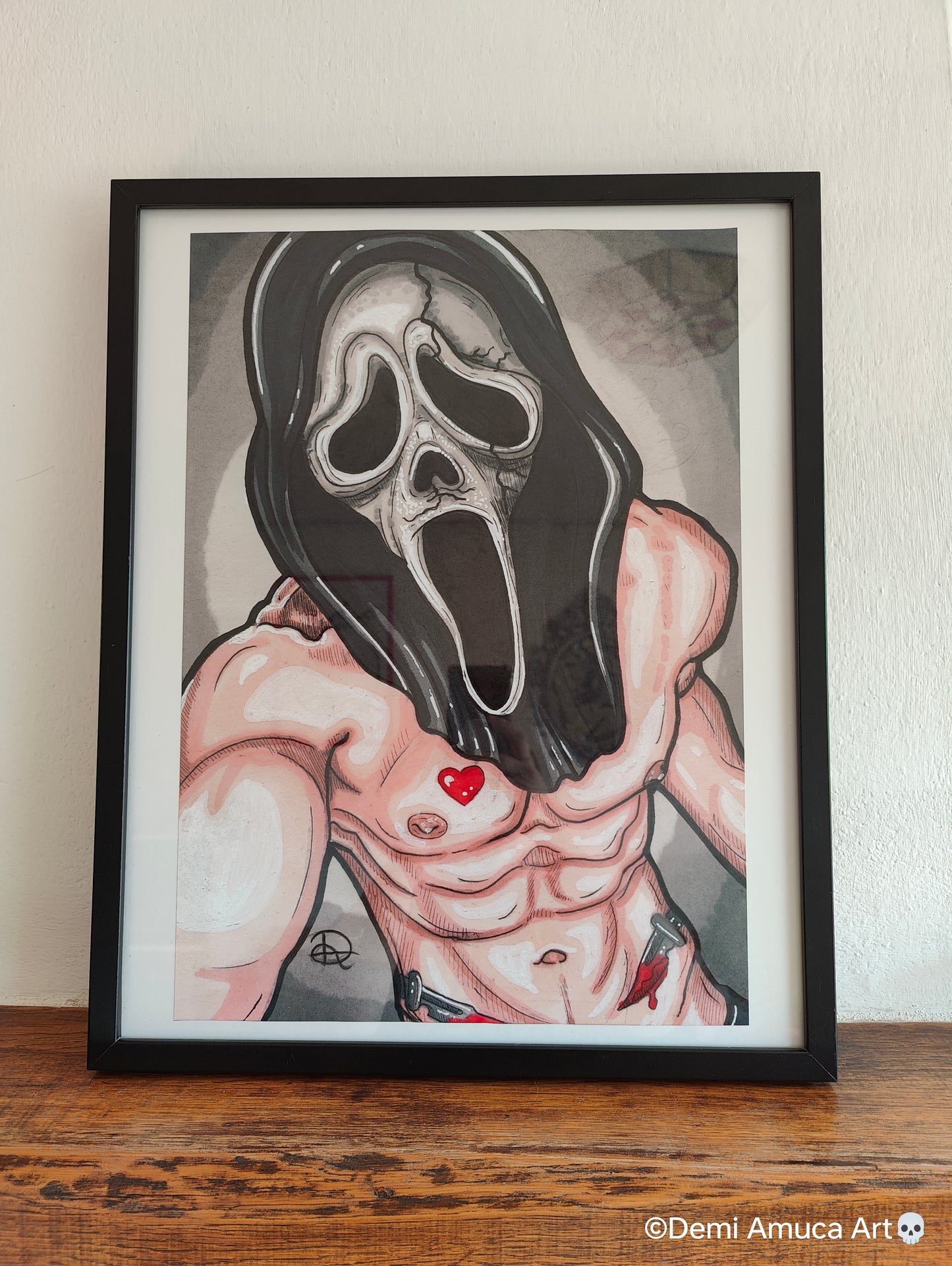 Framed Art Print Ghost Face (No Shipping)