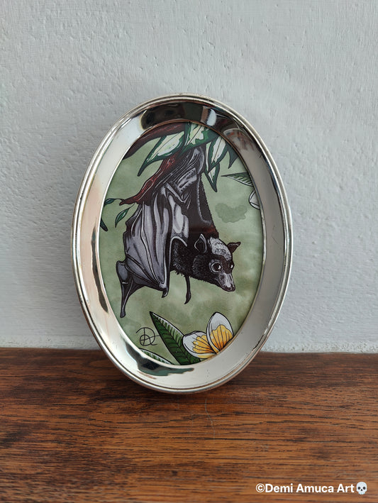 Framed Art Print Oval Bat