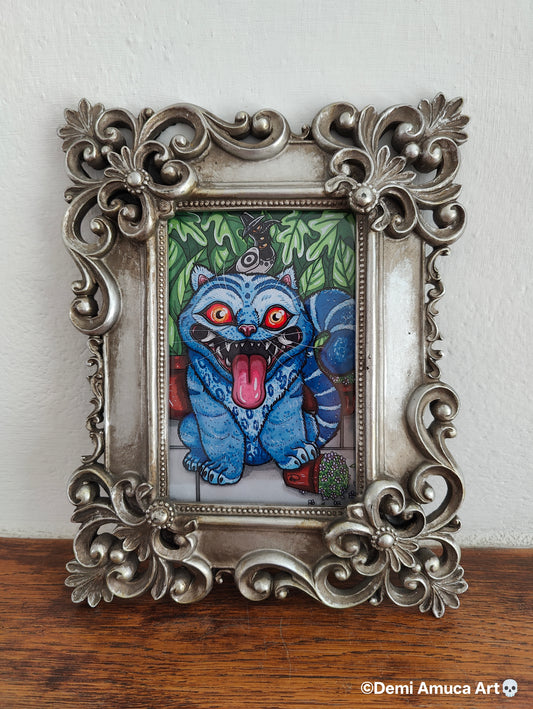 Framed Art Print Derpy Tiger