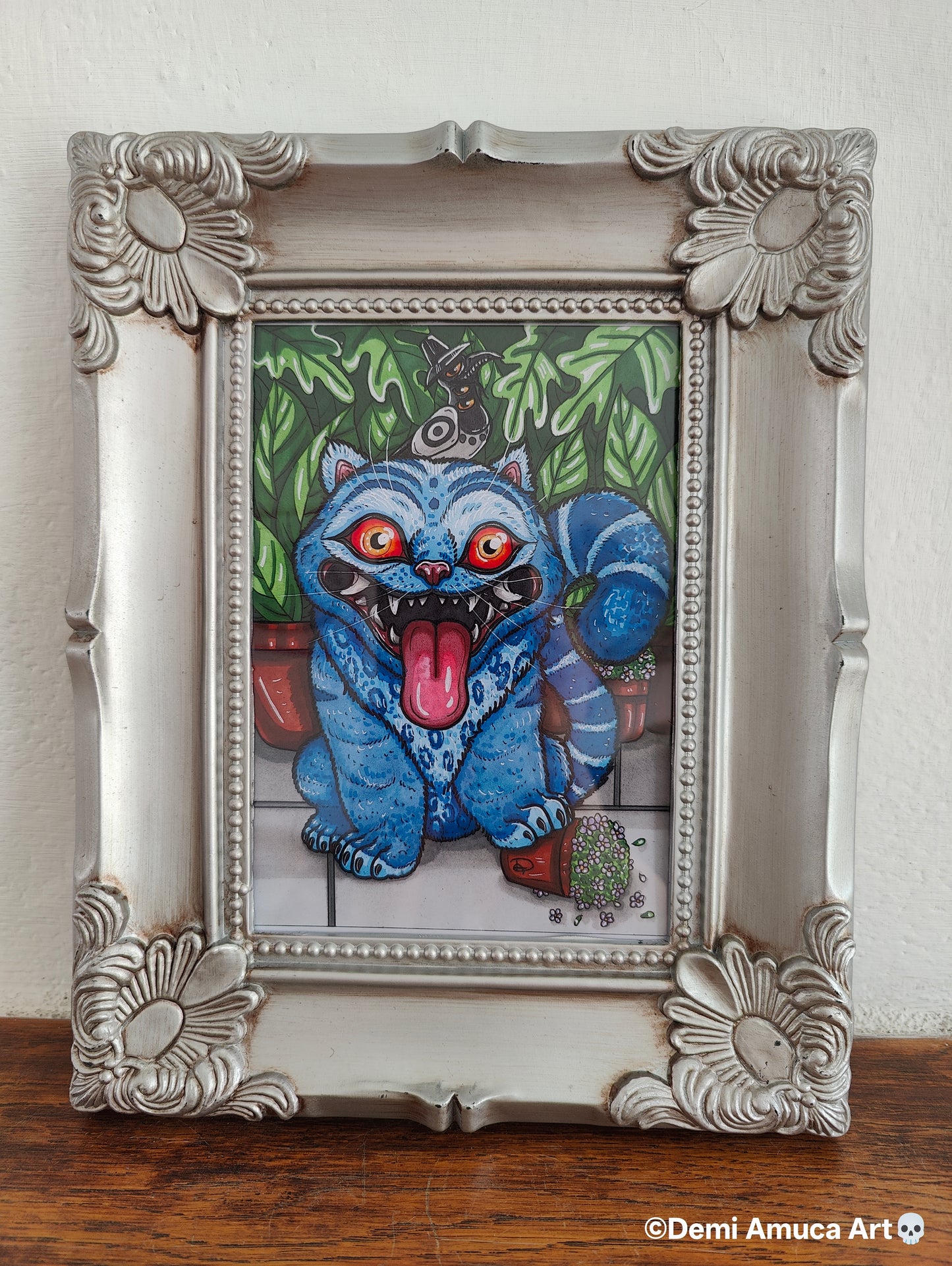 Framed Art Print Derpy Tiger