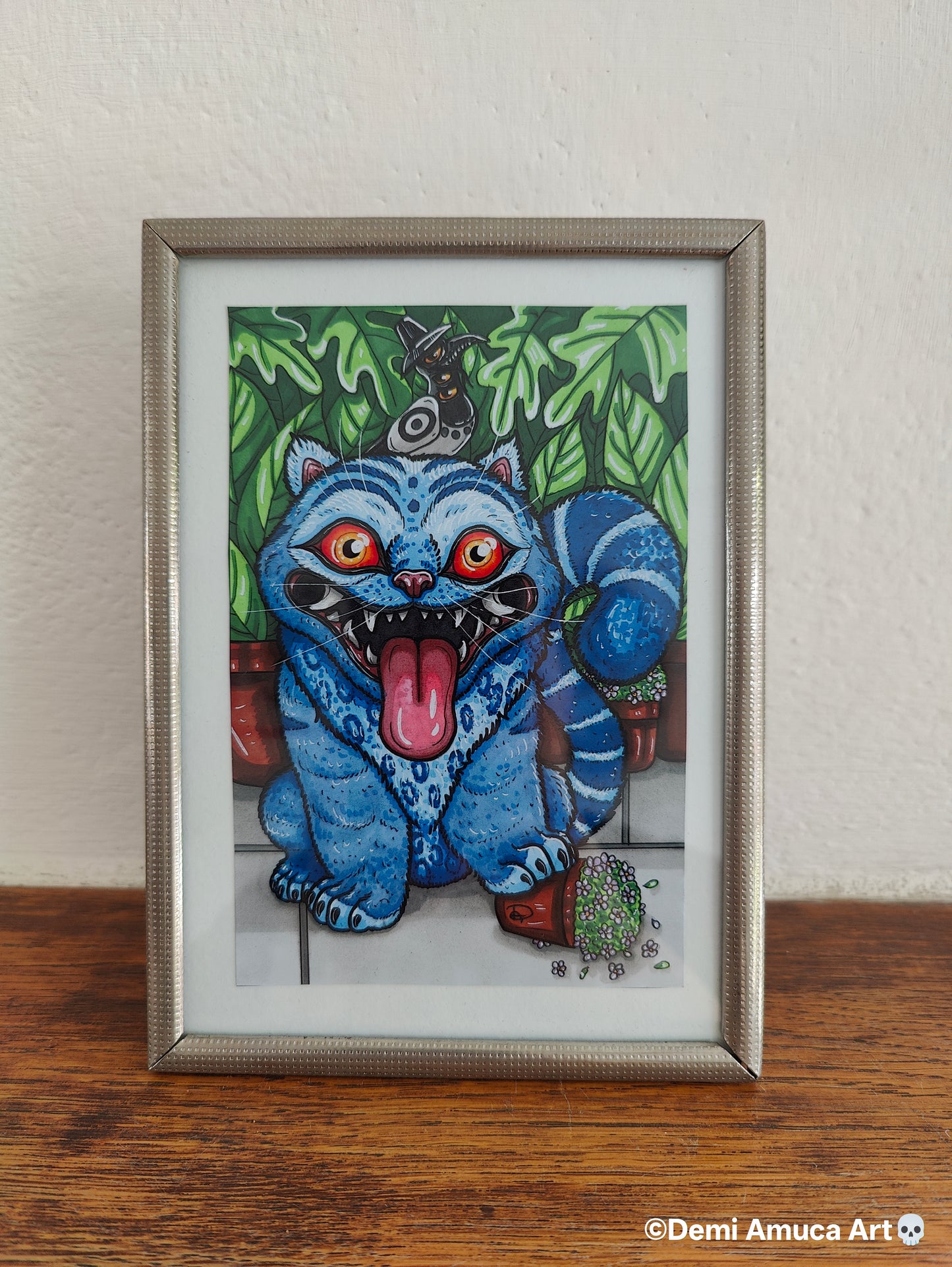 Framed Art Print Derpy Tiger