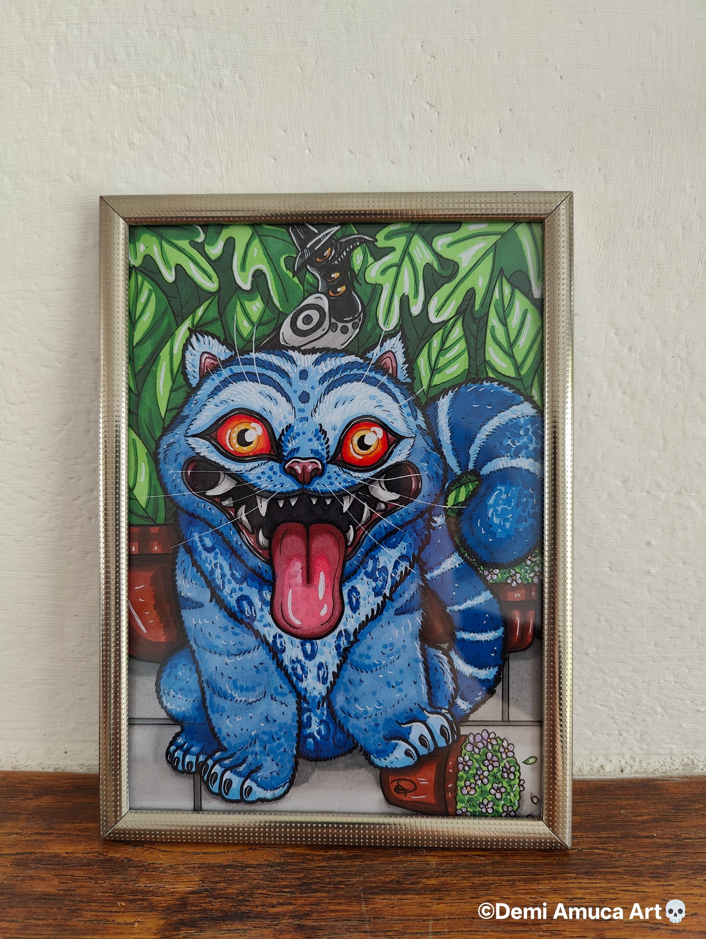 Framed Art Print Derpy Tiger