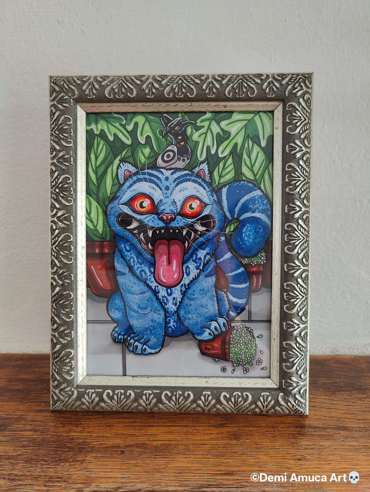 Framed Art Print Derpy Tiger