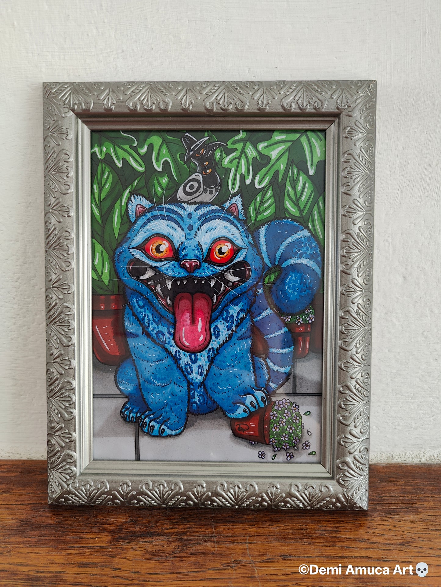 Framed Art Print Derpy Tiger