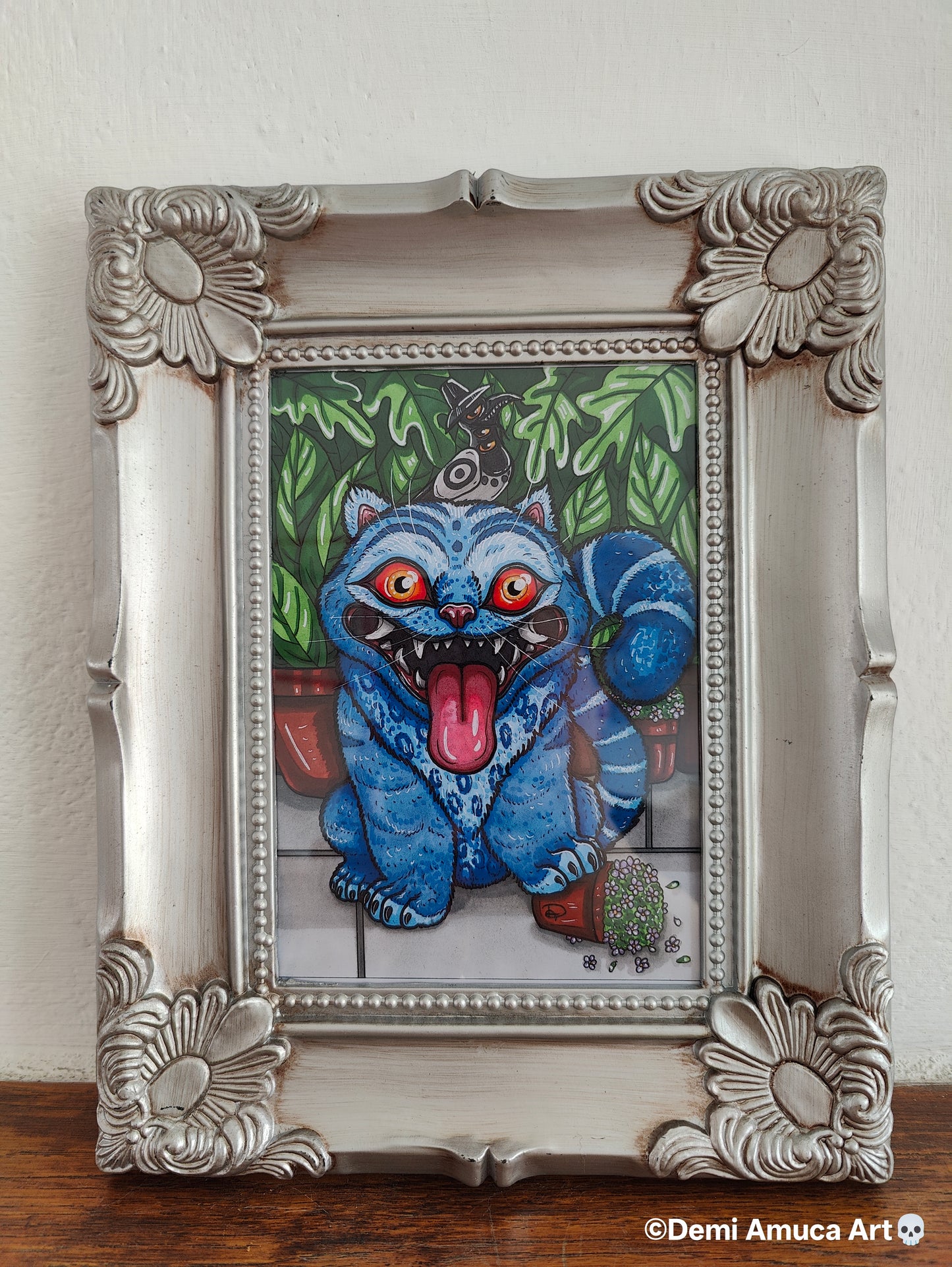 Framed Art Print Derpy Tiger
