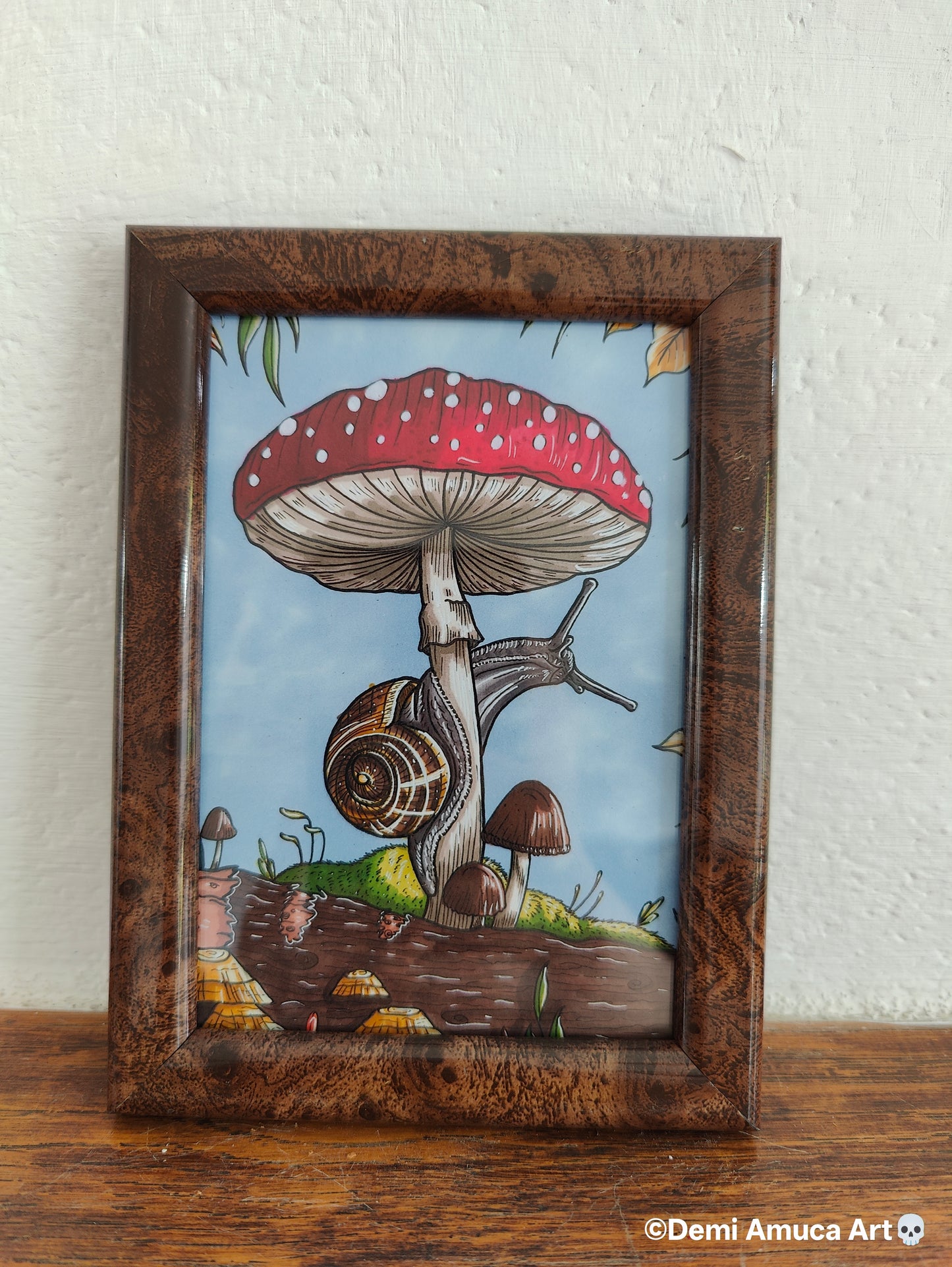 Framed Art Print Snail Shroom