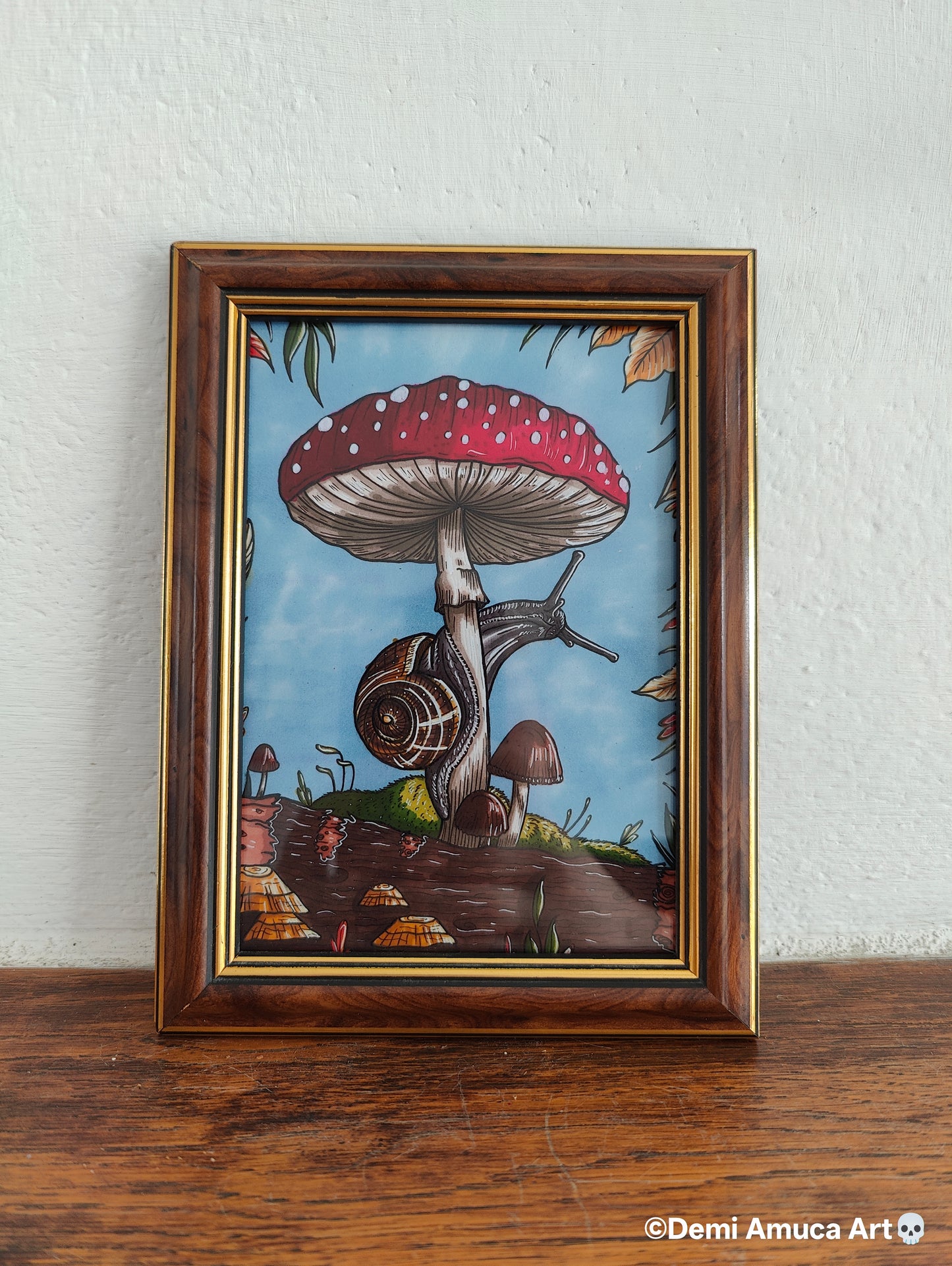 Framed Art Print Snail Shroom