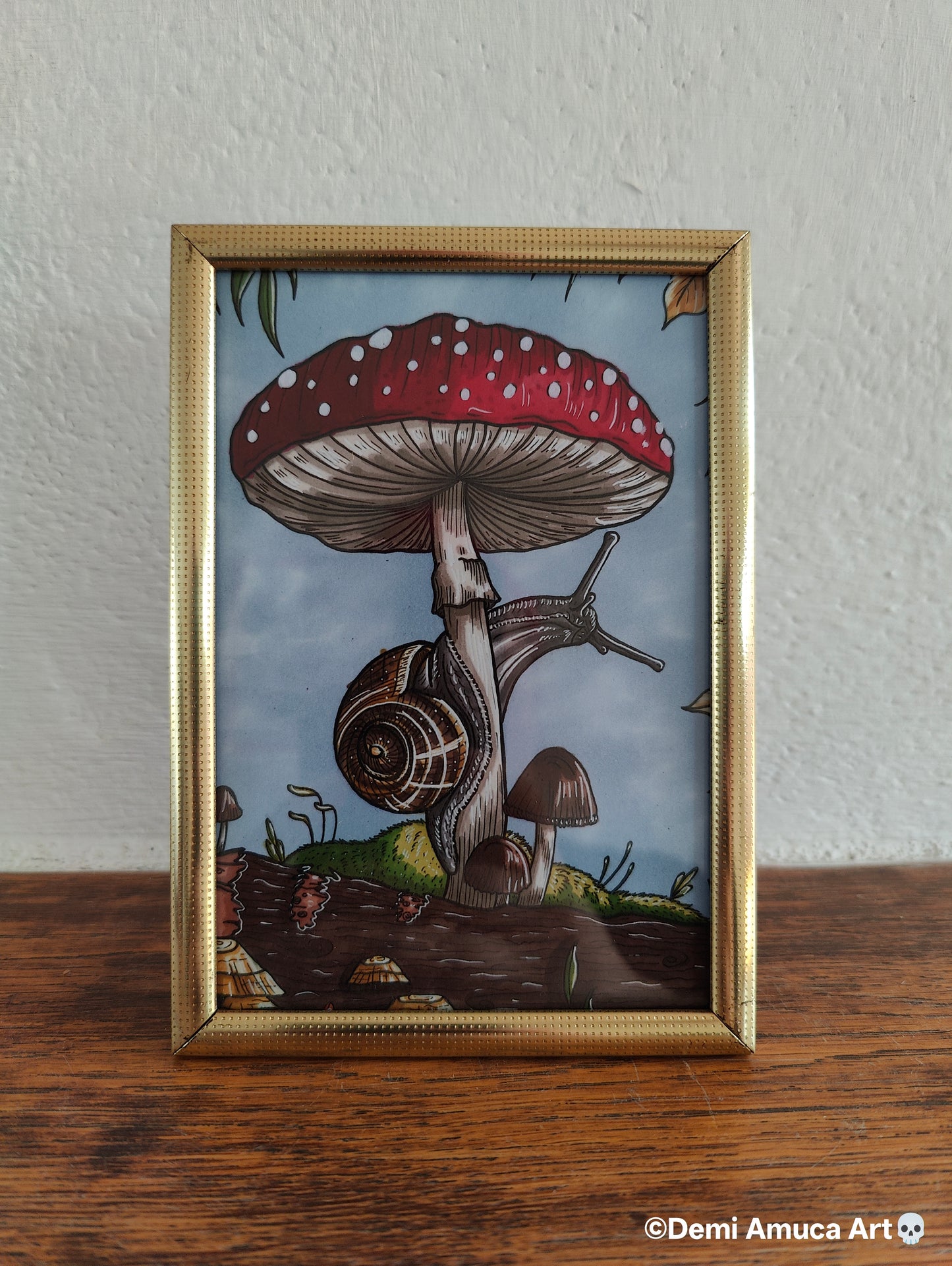 Framed Art Print Snail Shroom