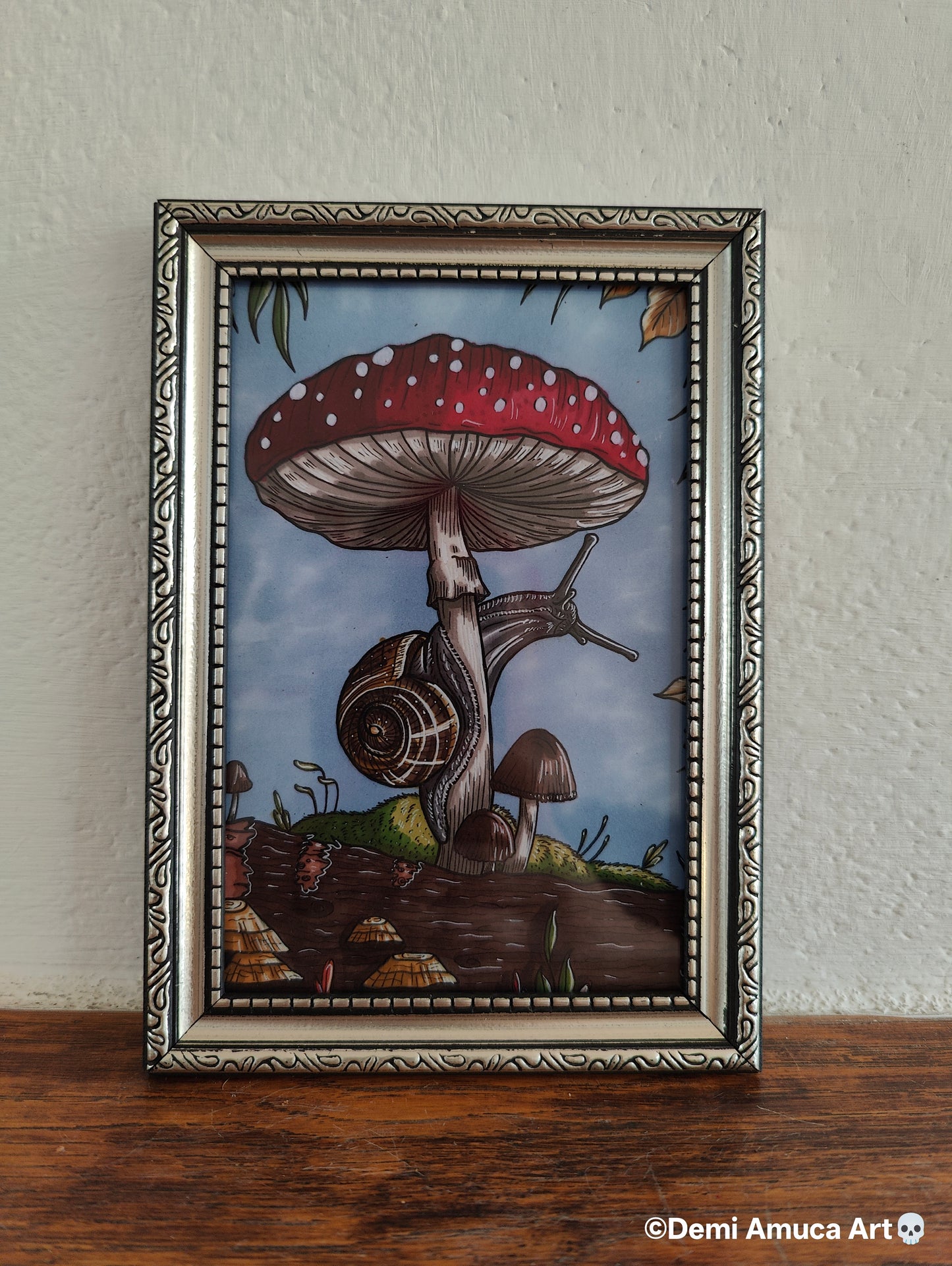 Framed Art Print Snail Shroom