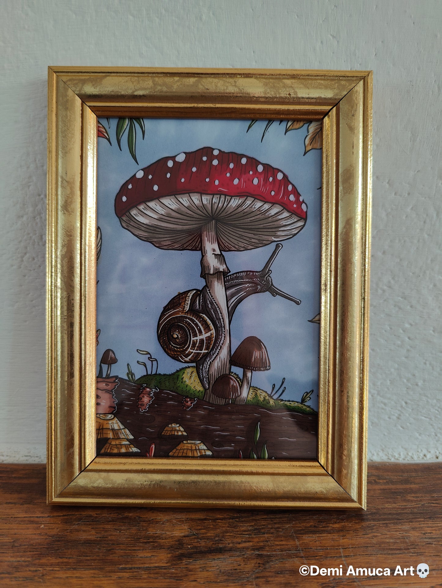 Framed Art Print Snail Shroom