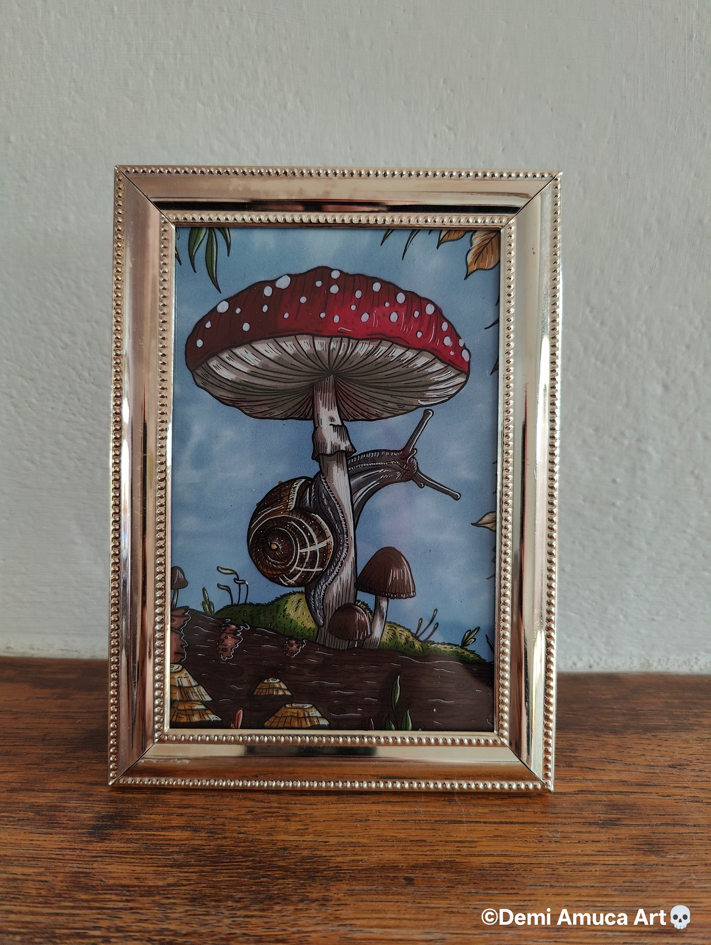Framed Art Print Snail Shroom