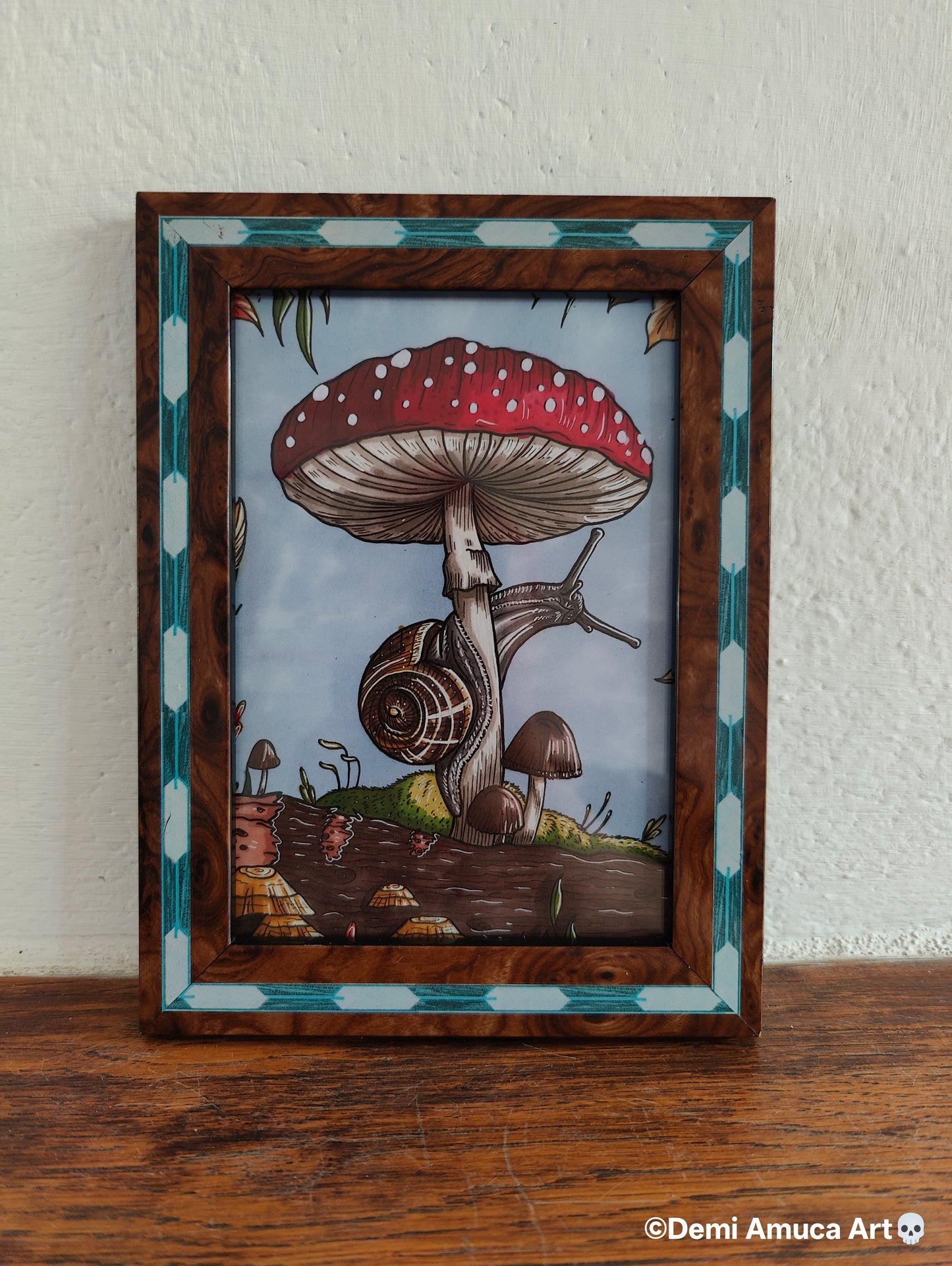 Framed Art Print Snail Shroom