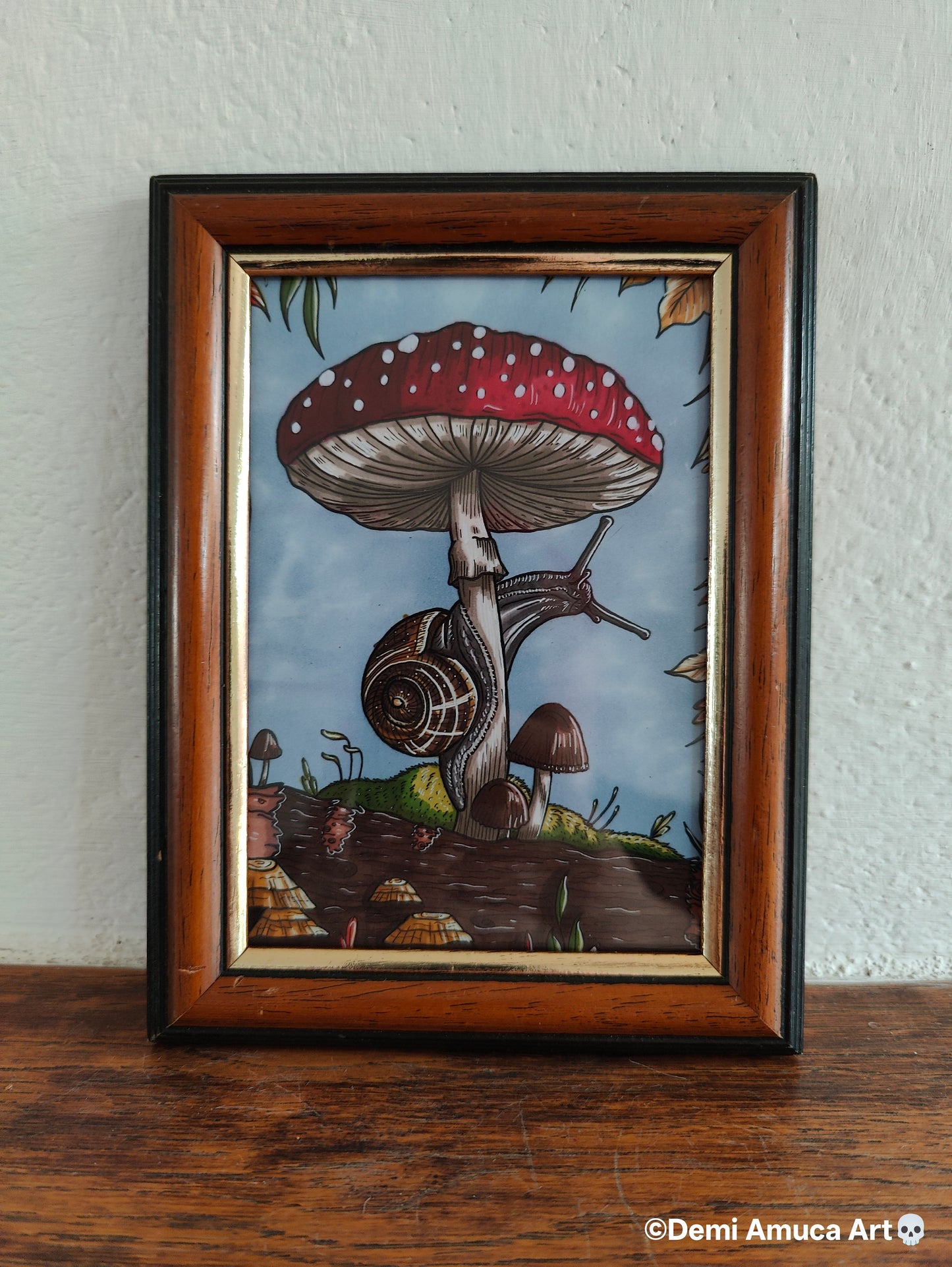 Framed Art Print Snail Shroom