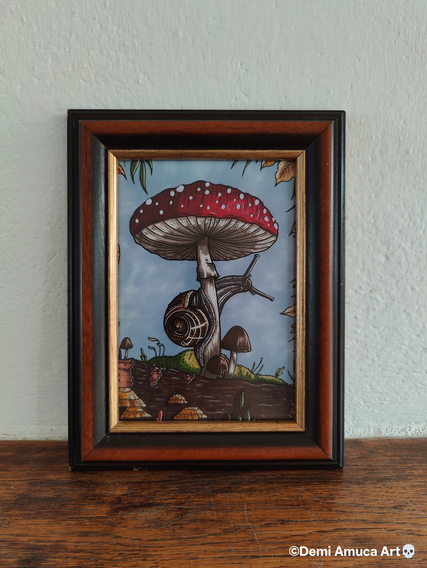 Framed Art Print Snail Shroom