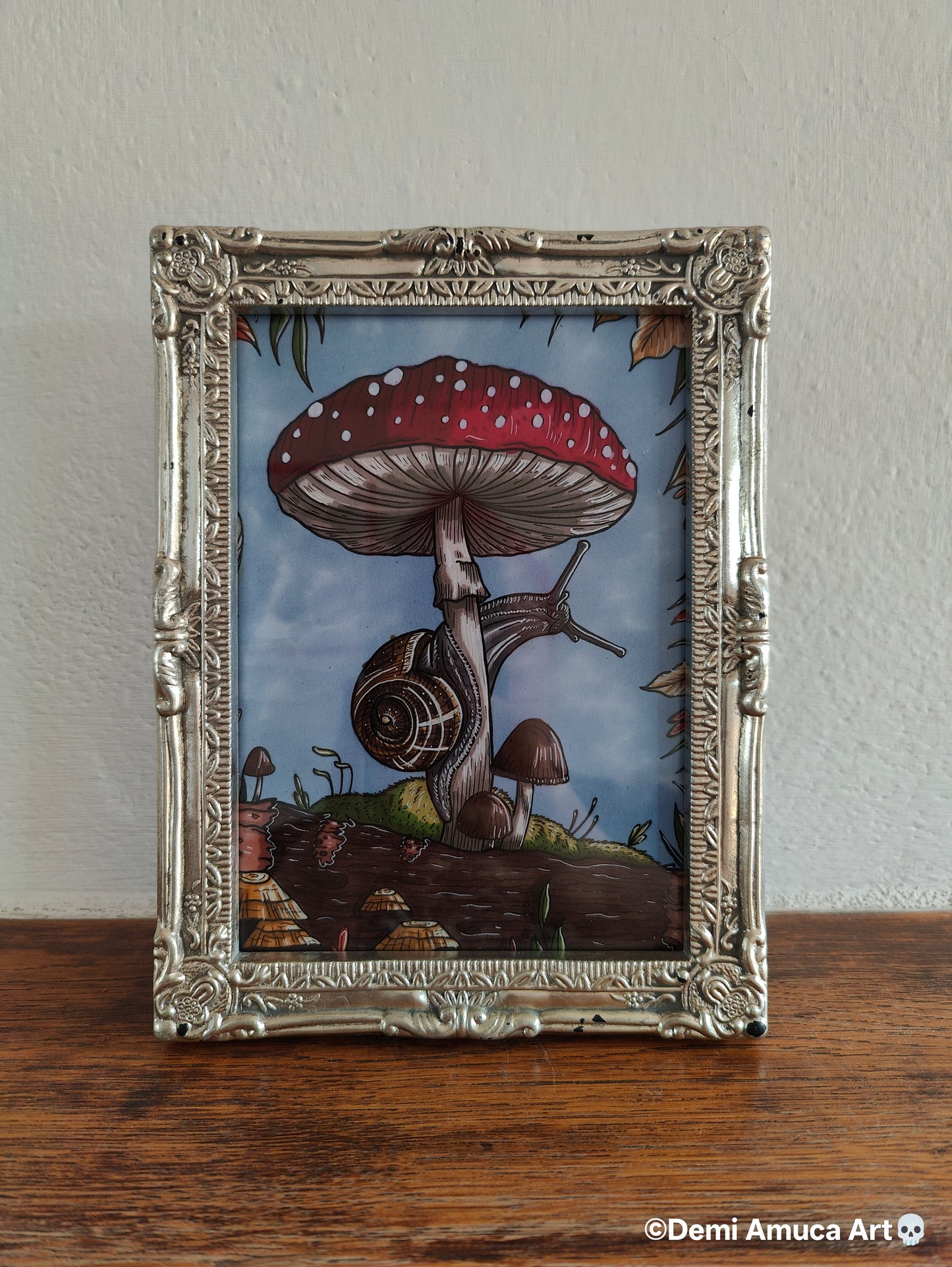 Framed Art Print Snail Shroom