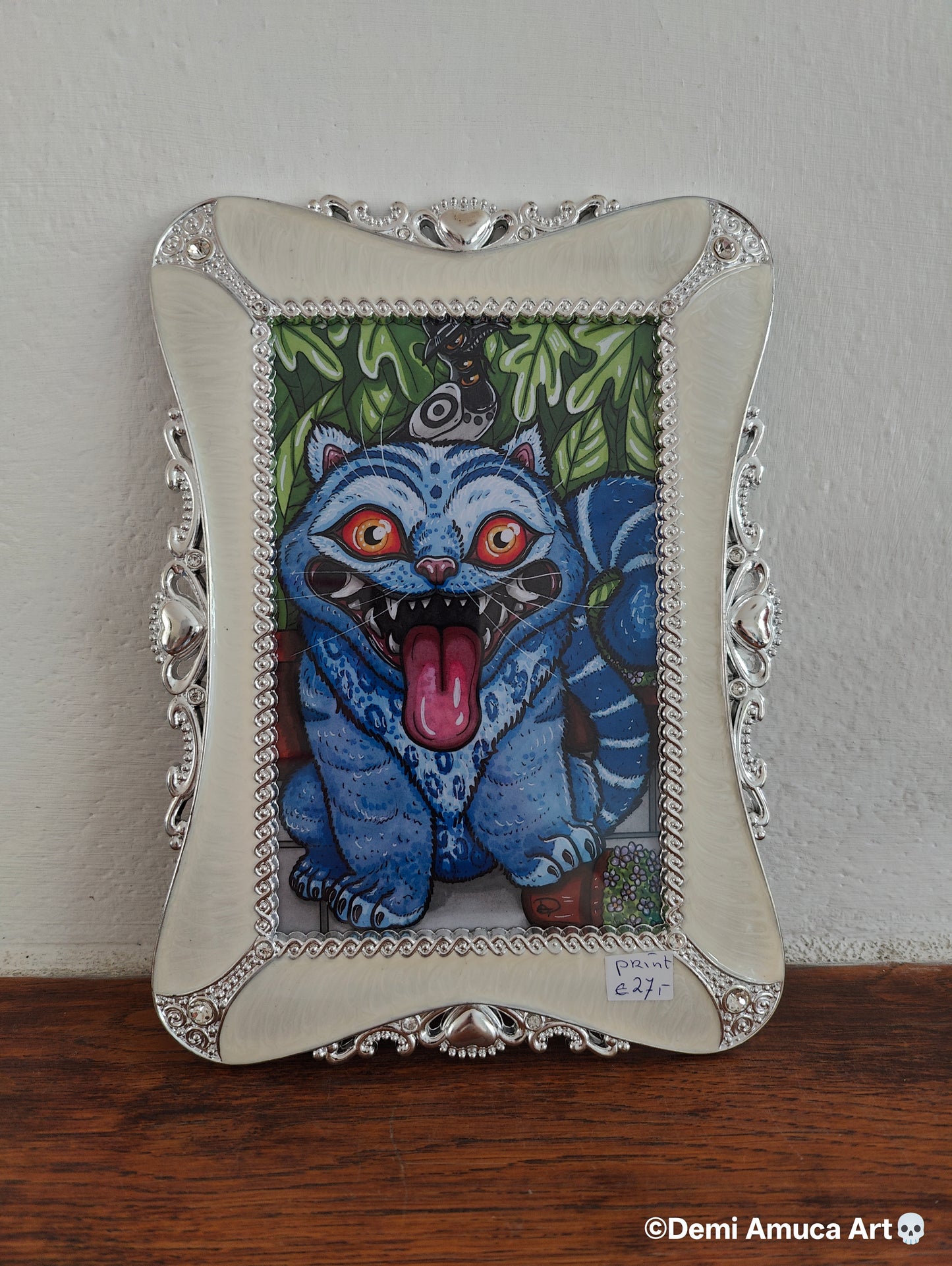 Framed Art Print Derpy Tiger