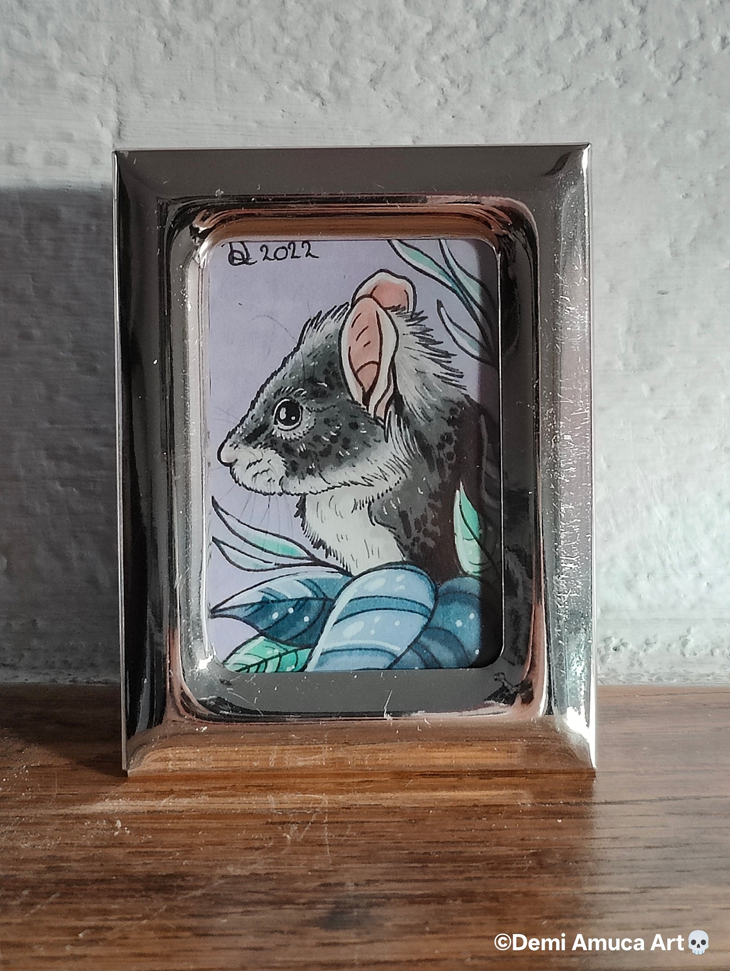 Framed Art Print Grey Mouse