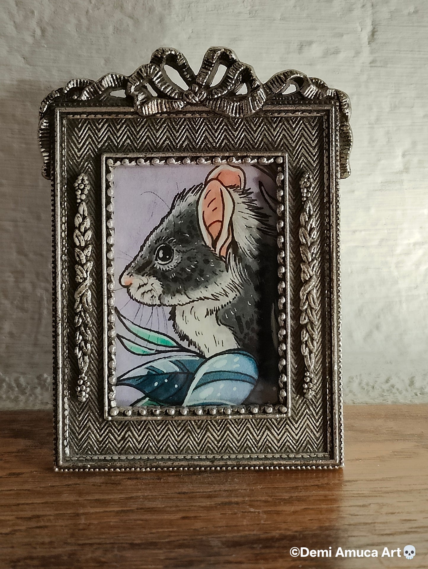 Framed Art Print Grey Mouse