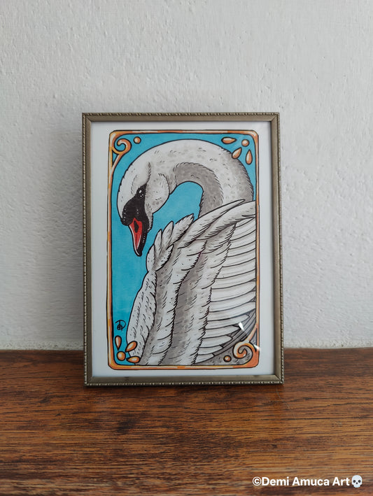 Framed Art Print: Swan
