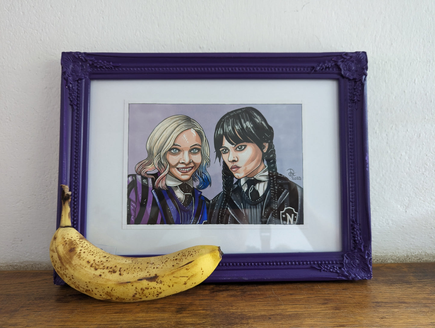 Framed Original Enid & Wednesday