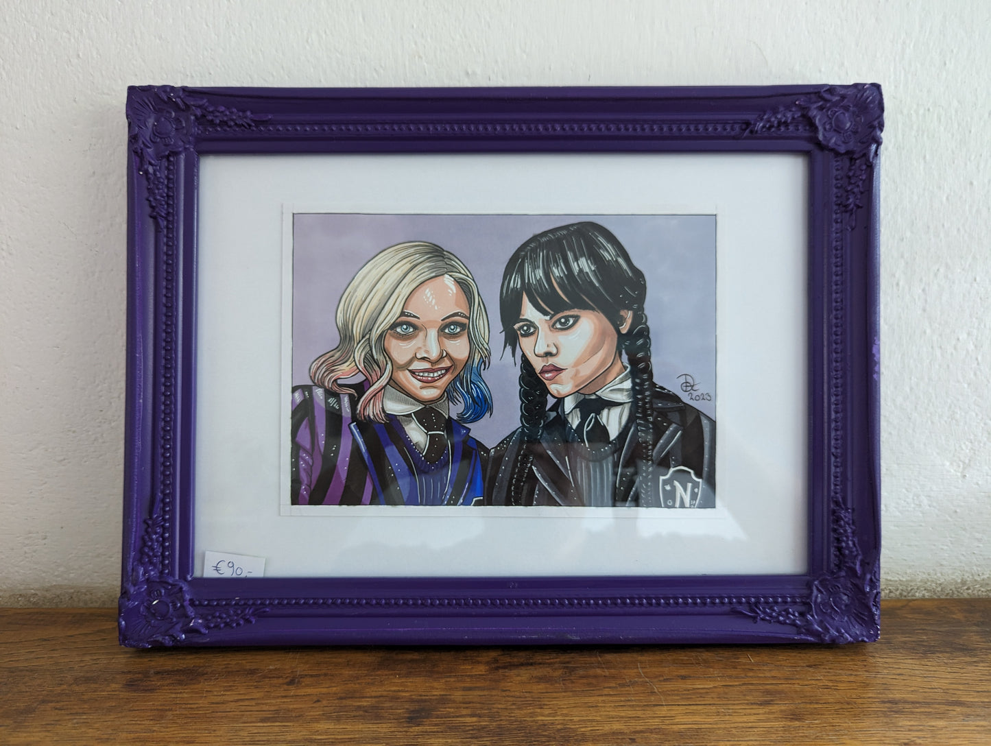 Framed Original Enid & Wednesday