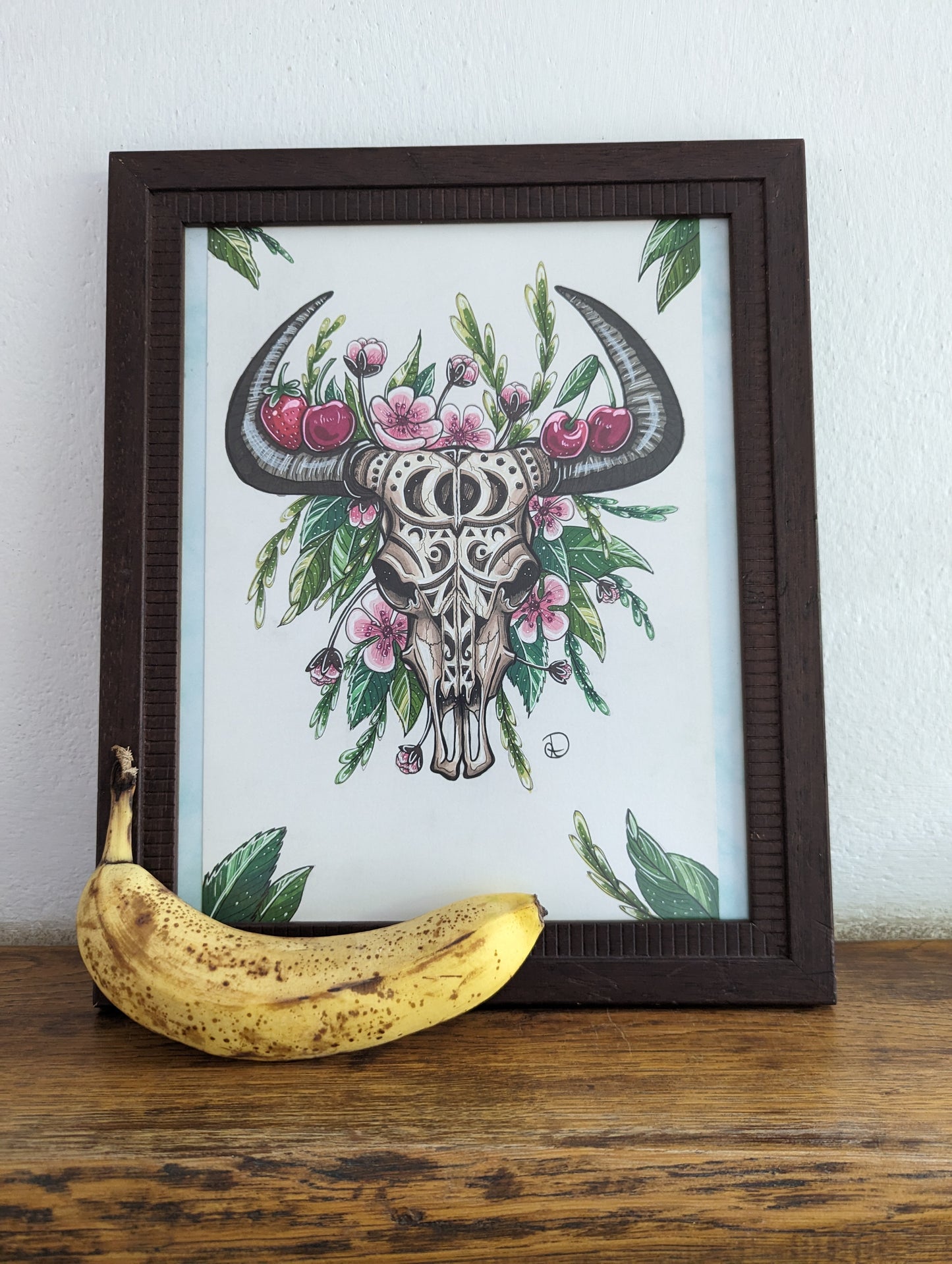 Framed Original Cow Skull (No Shipping)