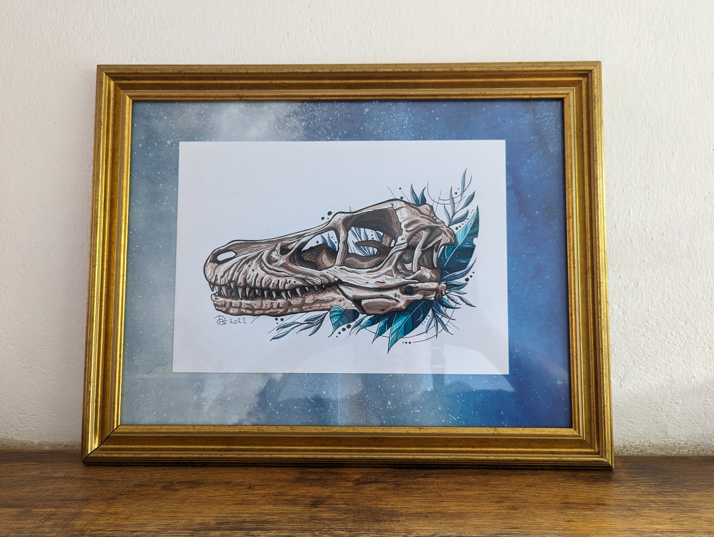 Framed Original Raptor Skull (No Shipping)