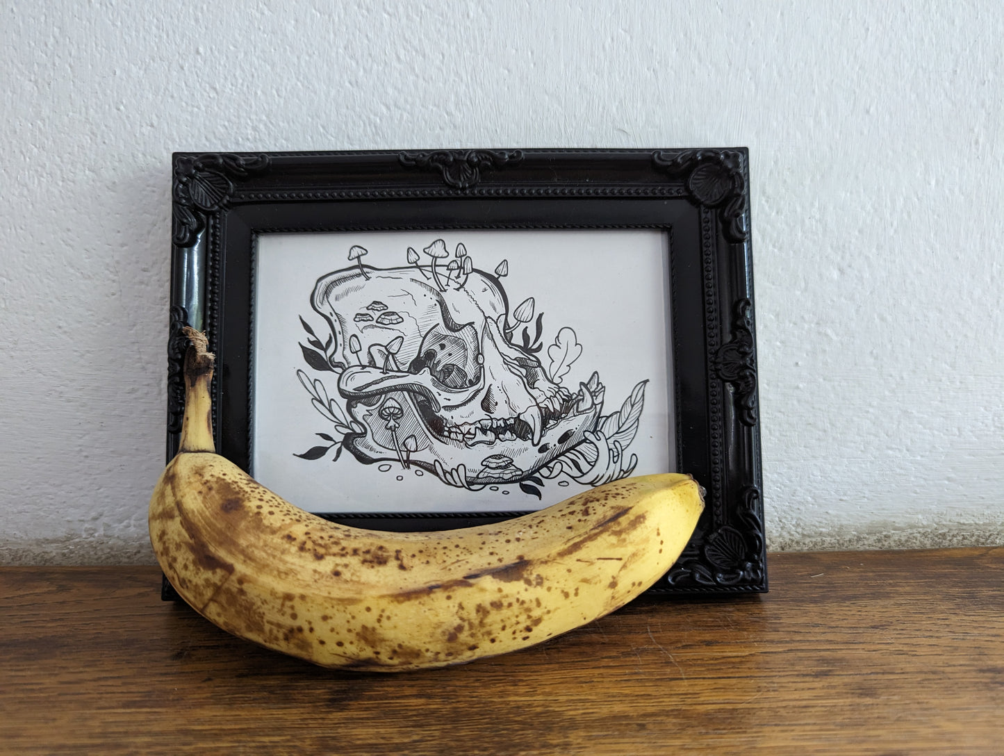 Framed Original Dogskull