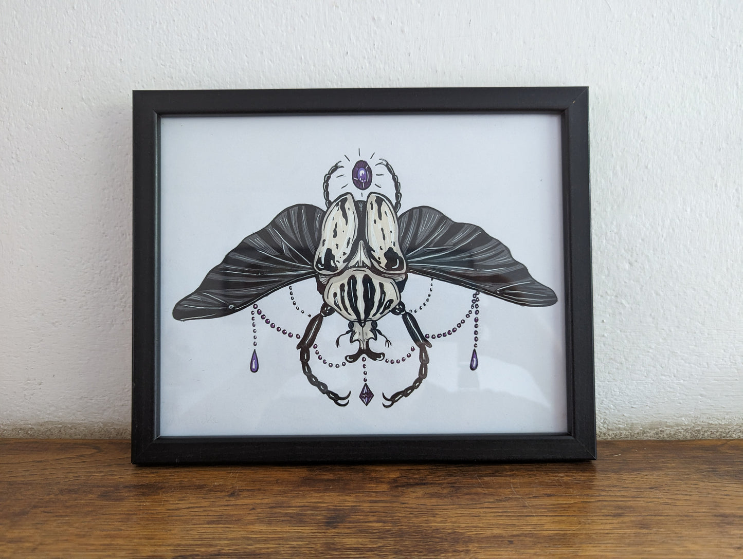 Framed Original Goliath Beetle