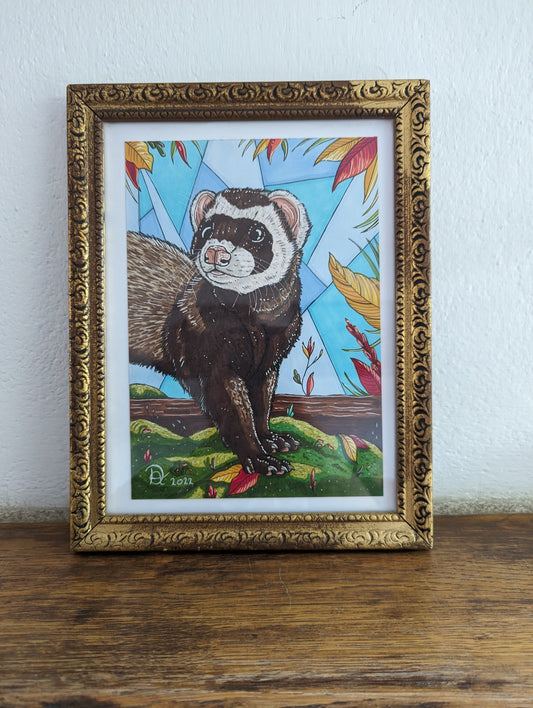 Framed Original Brown Ferret (Pick up preferred)