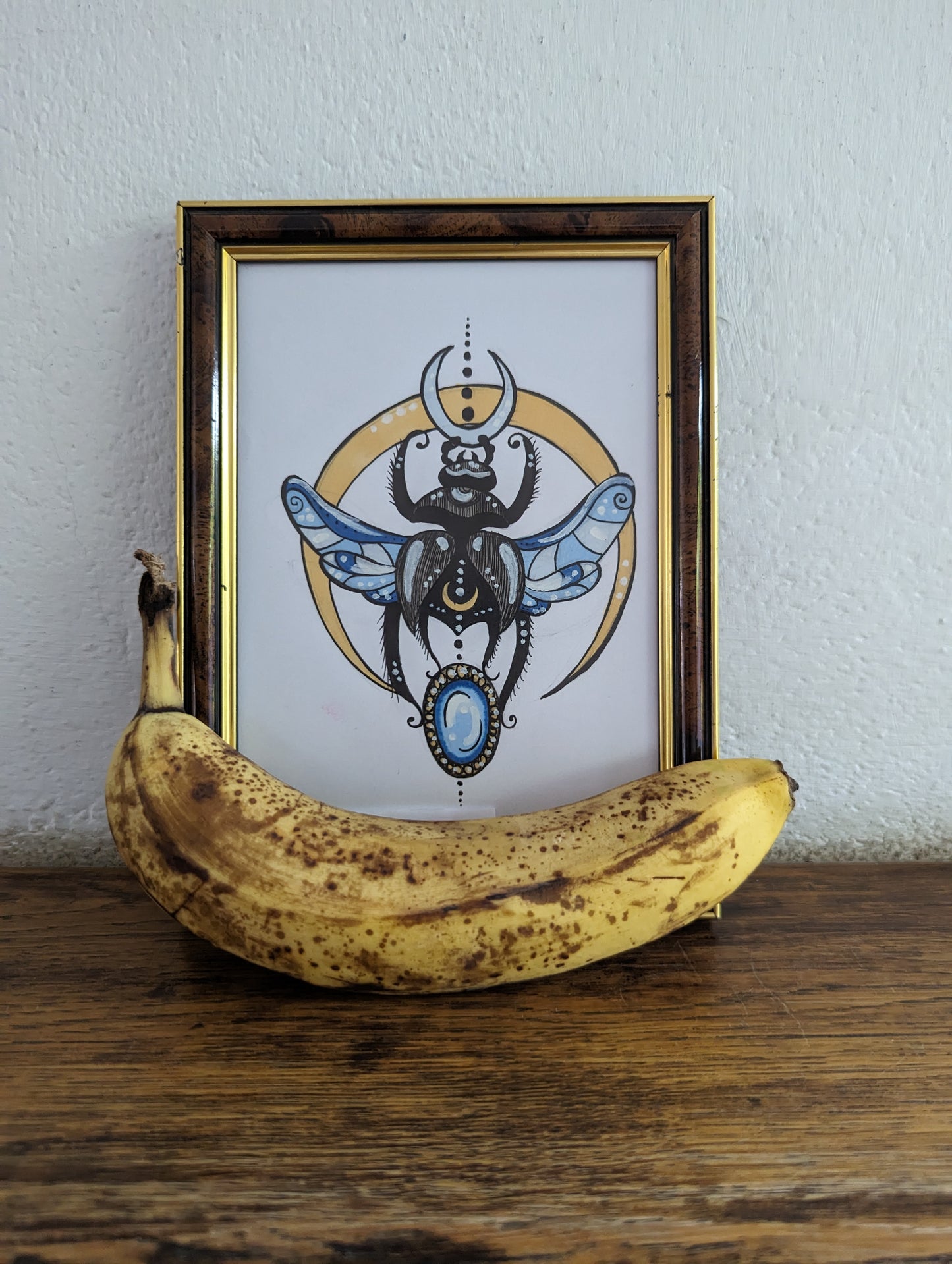 Framed Original Blue Moonbeetle