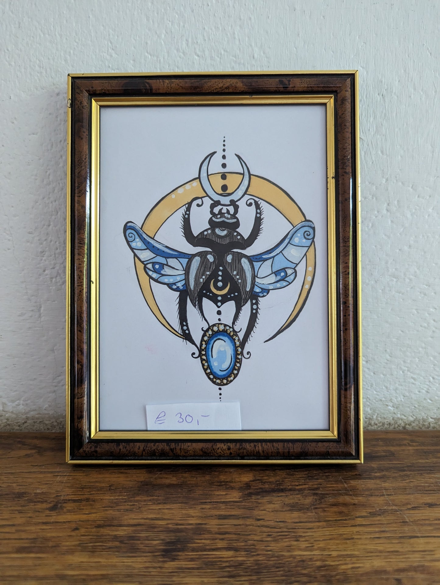 Framed Original Blue Moonbeetle