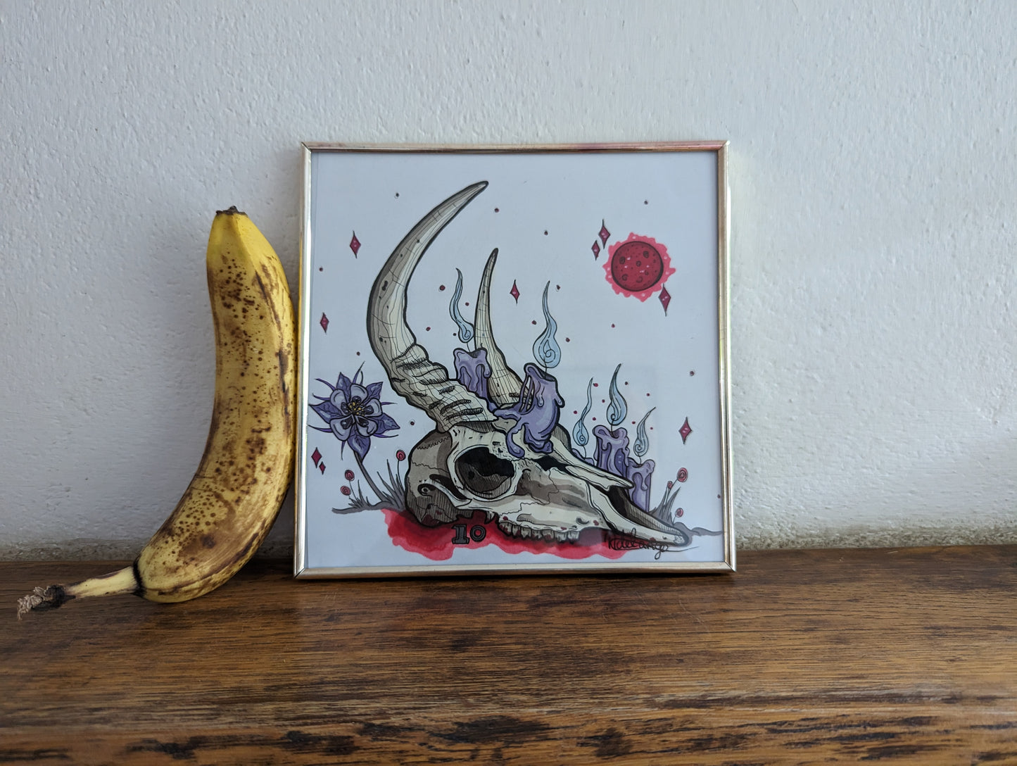 Framed Original Candleskull