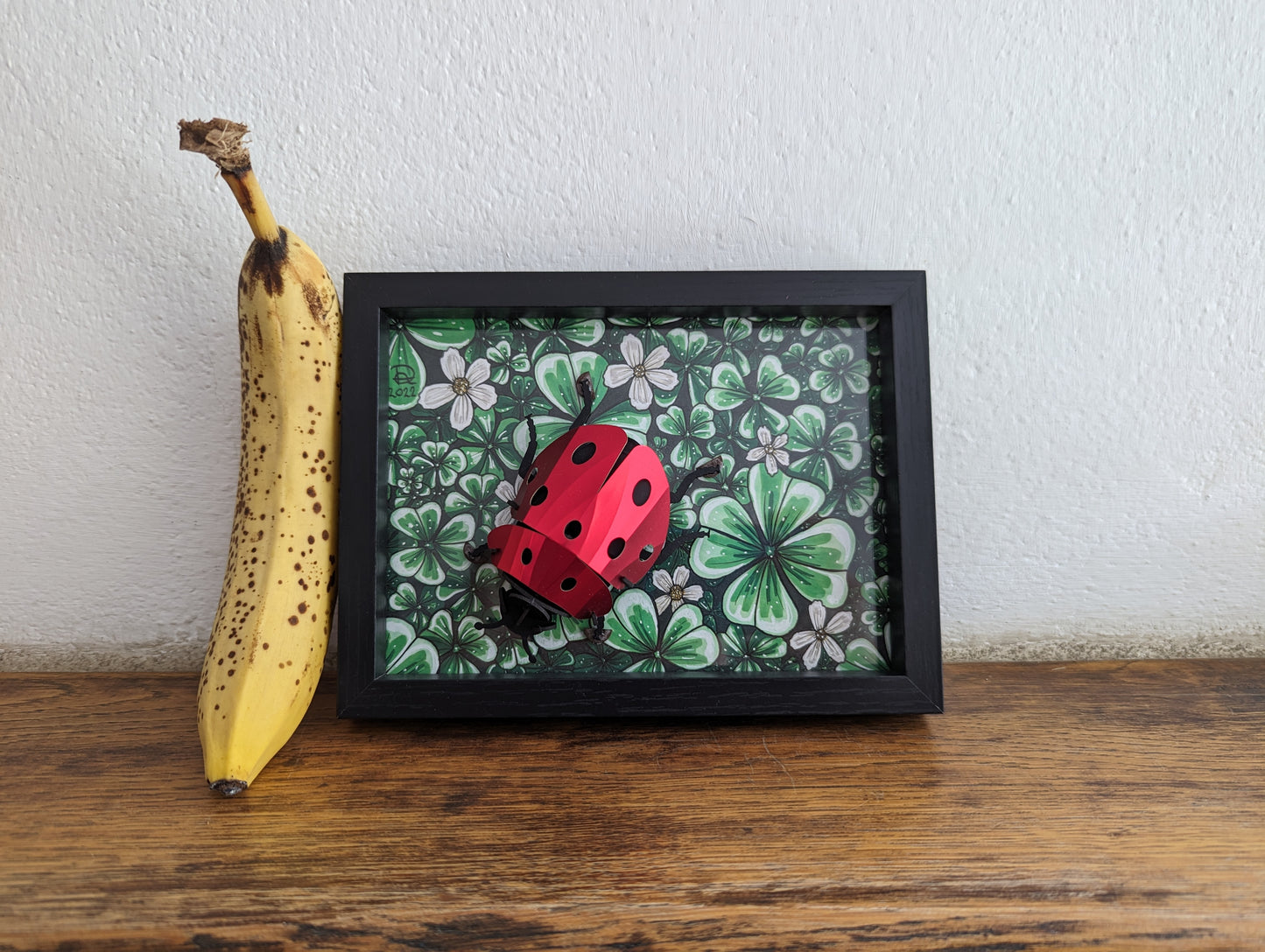 Framed Original 3D Ladybug