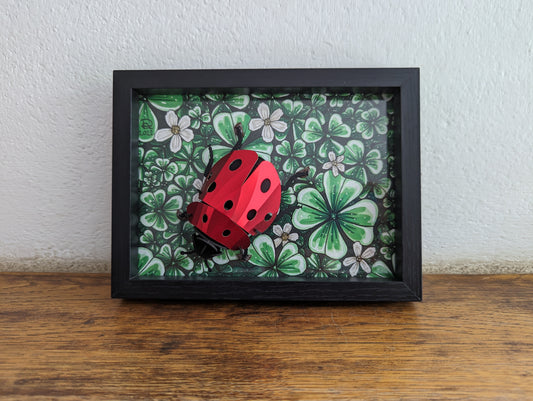 Framed Original 3D Ladybug