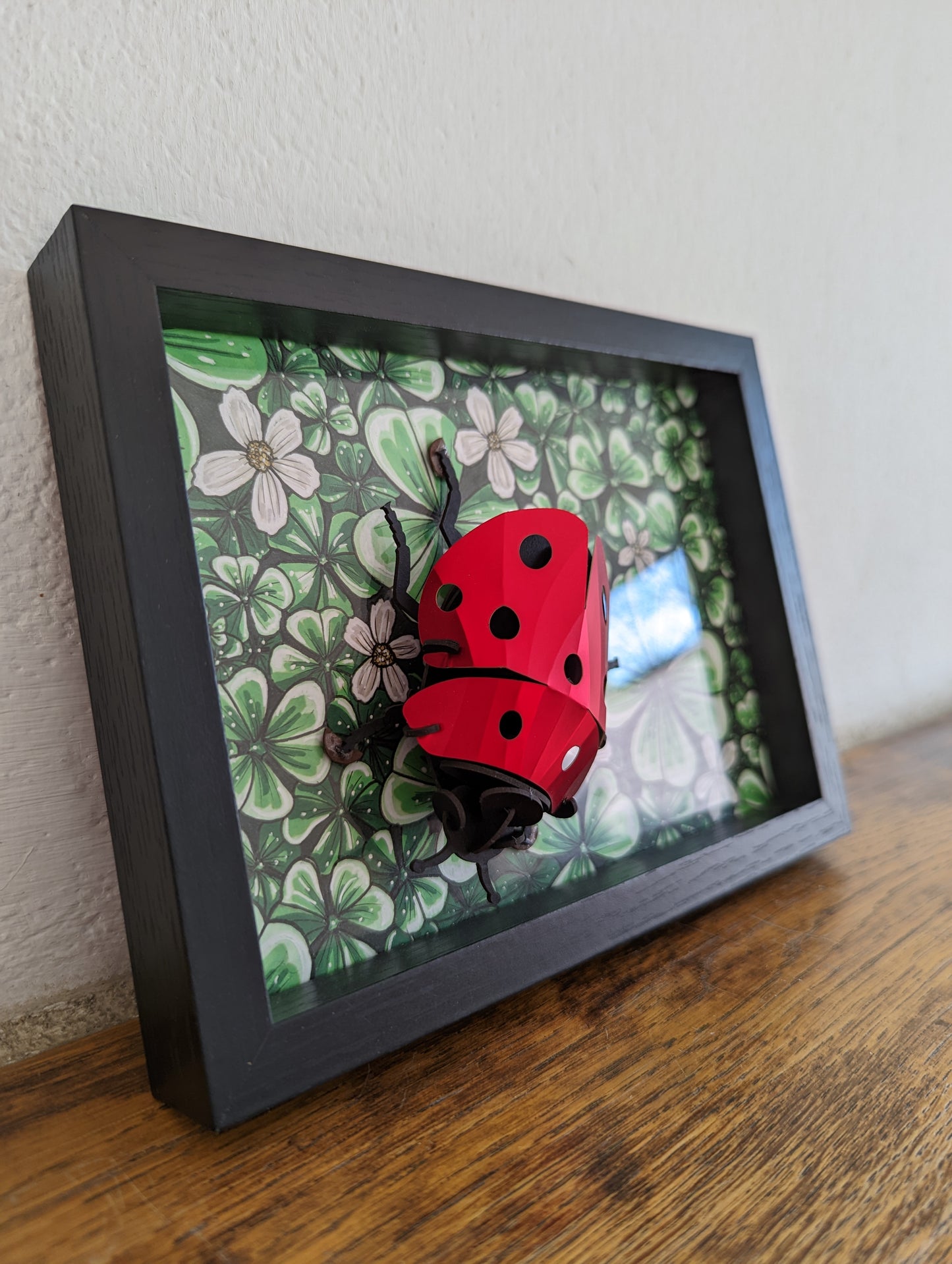 Framed Original 3D Ladybug