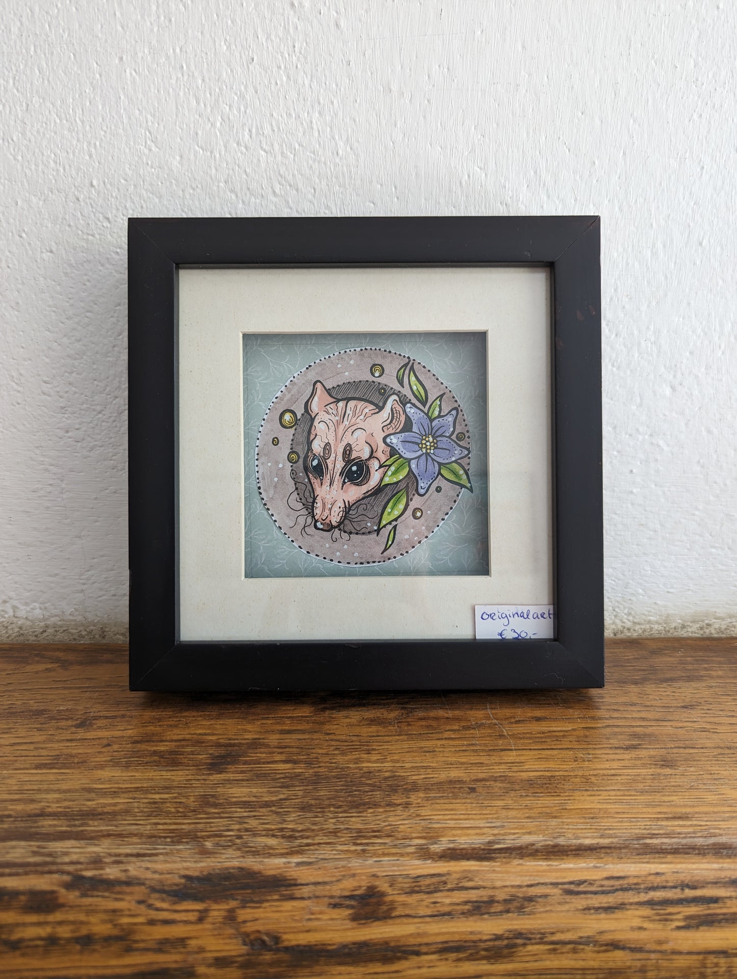 Framed Original Round Rat