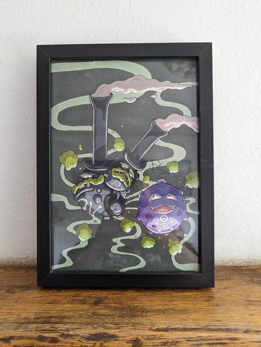 Framed Original Koffing & Weezing