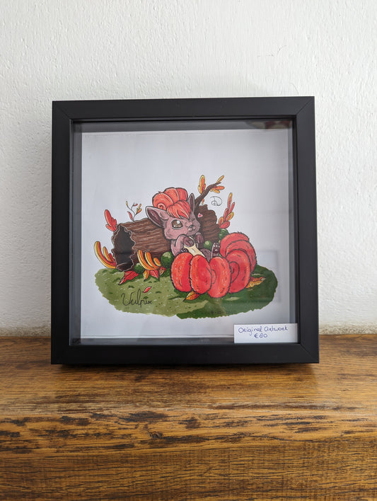 Framed Original Vulpix (Pick up Preferred)