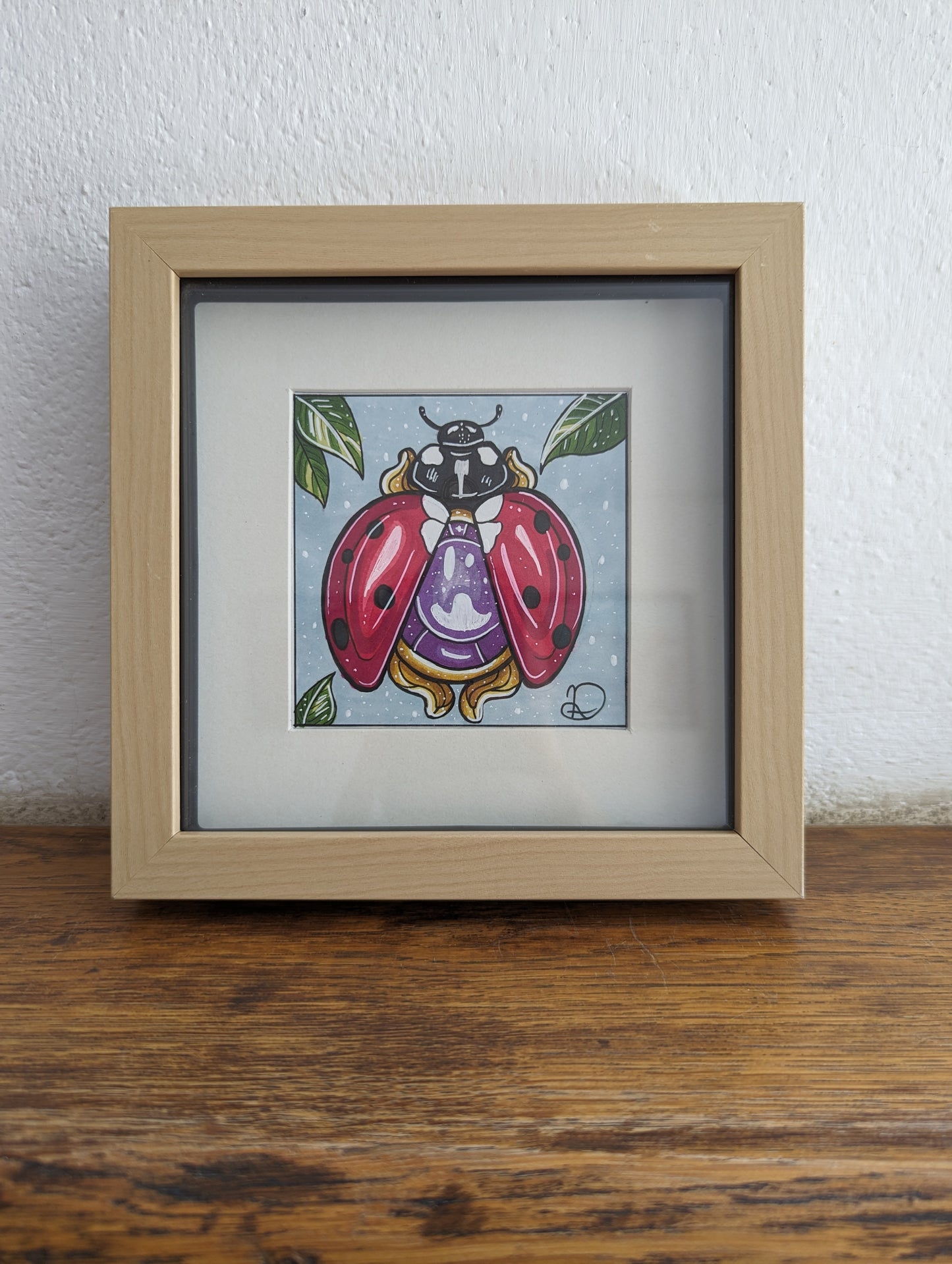 Framed Original Gem Ladybug